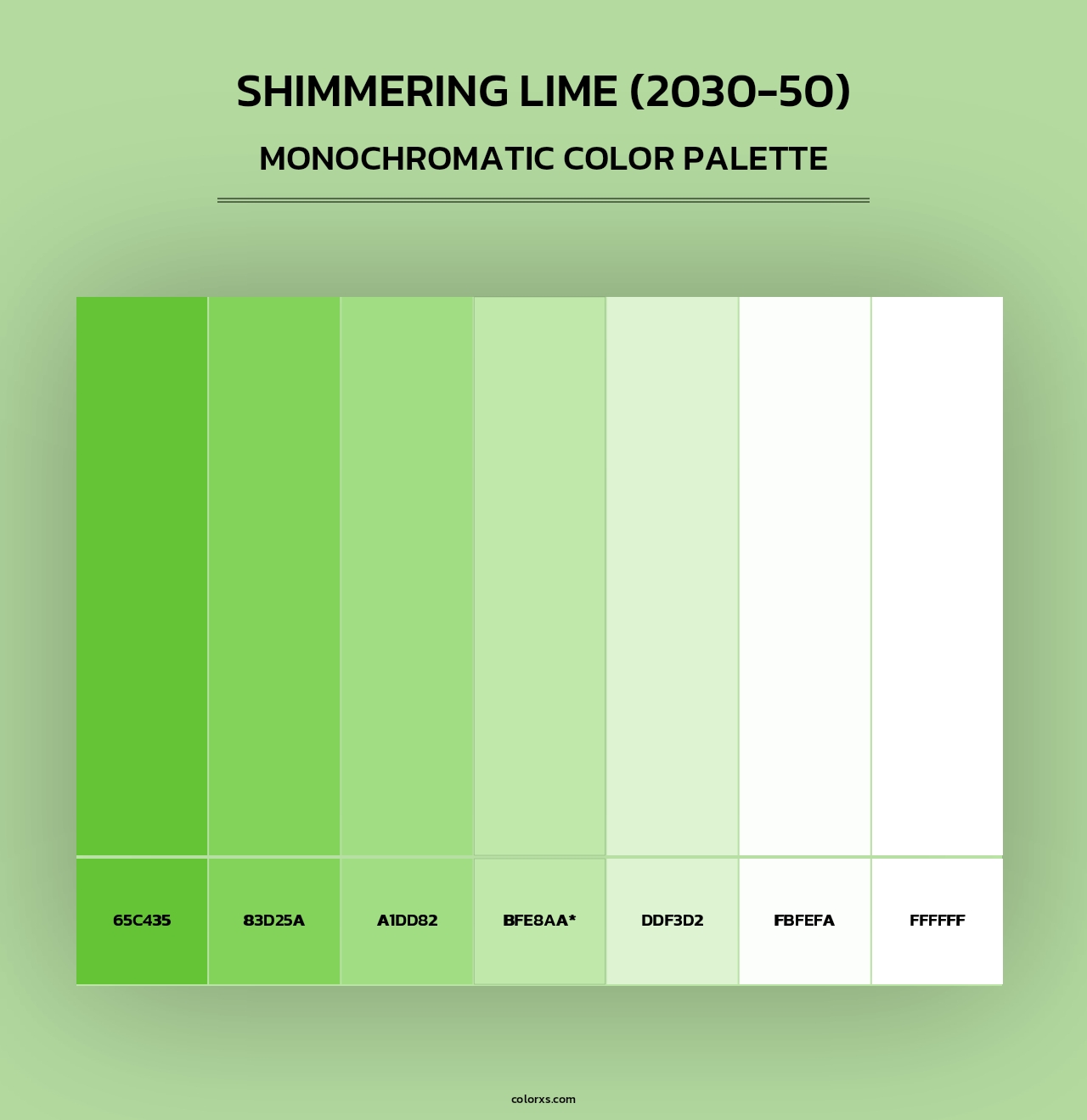 Shimmering Lime (2030-50) - Monochromatic Color Palette