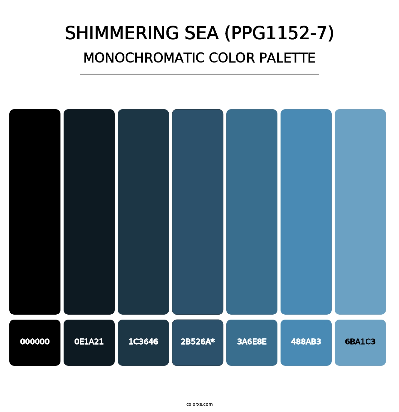 Shimmering Sea (PPG1152-7) - Monochromatic Color Palette
