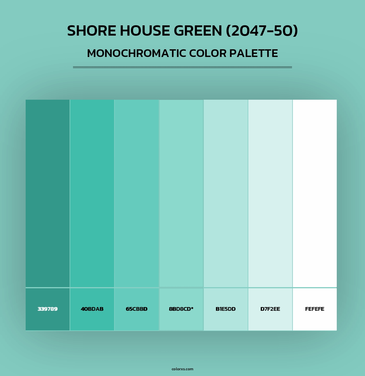 Shore House Green (2047-50) - Monochromatic Color Palette