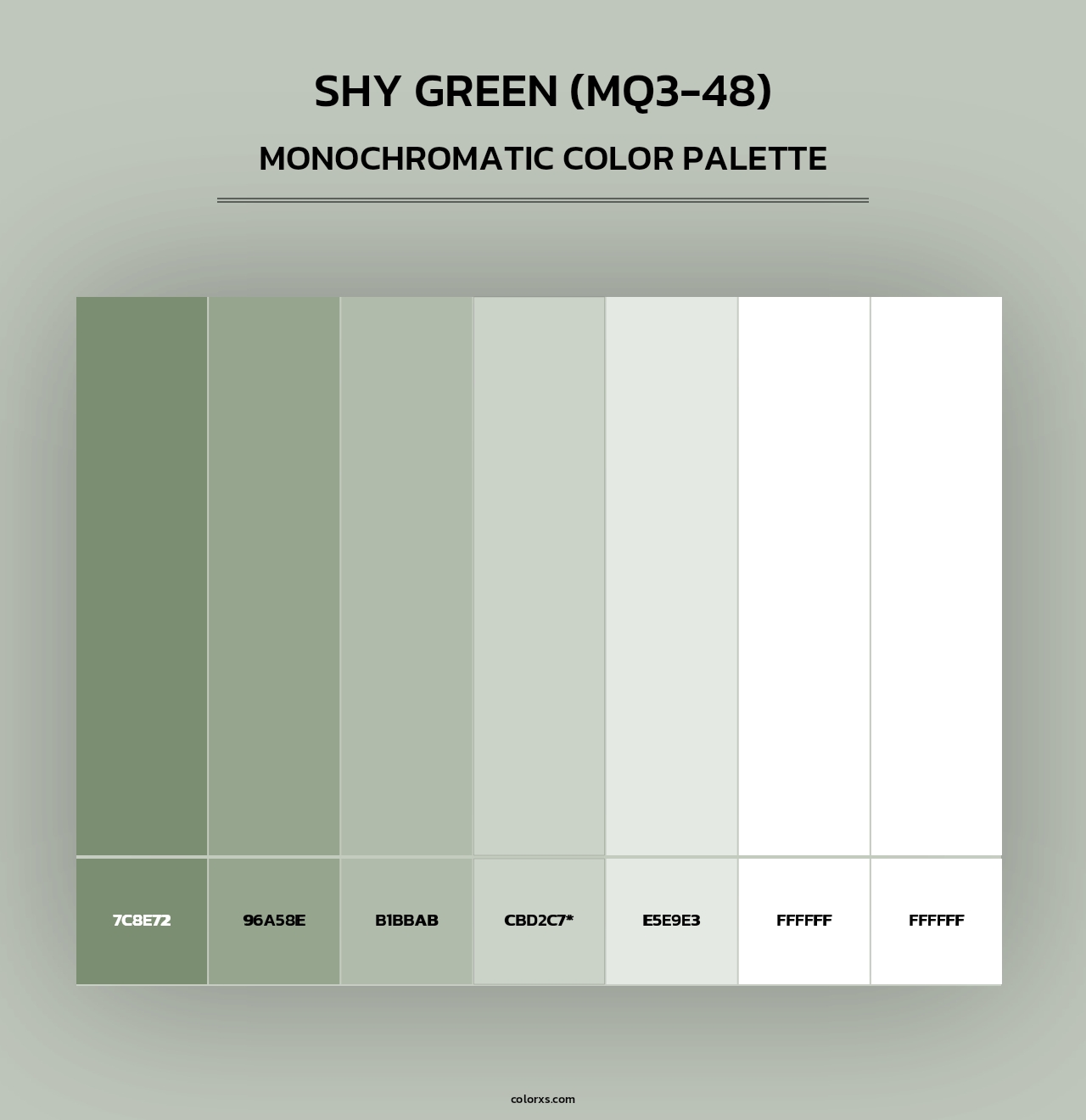 Shy Green (MQ3-48) - Monochromatic Color Palette