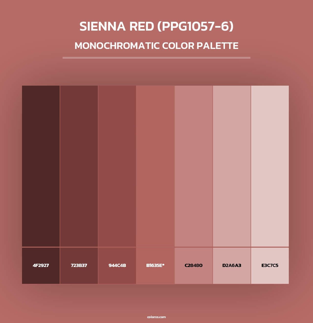 Sienna Red (PPG1057-6) - Monochromatic Color Palette
