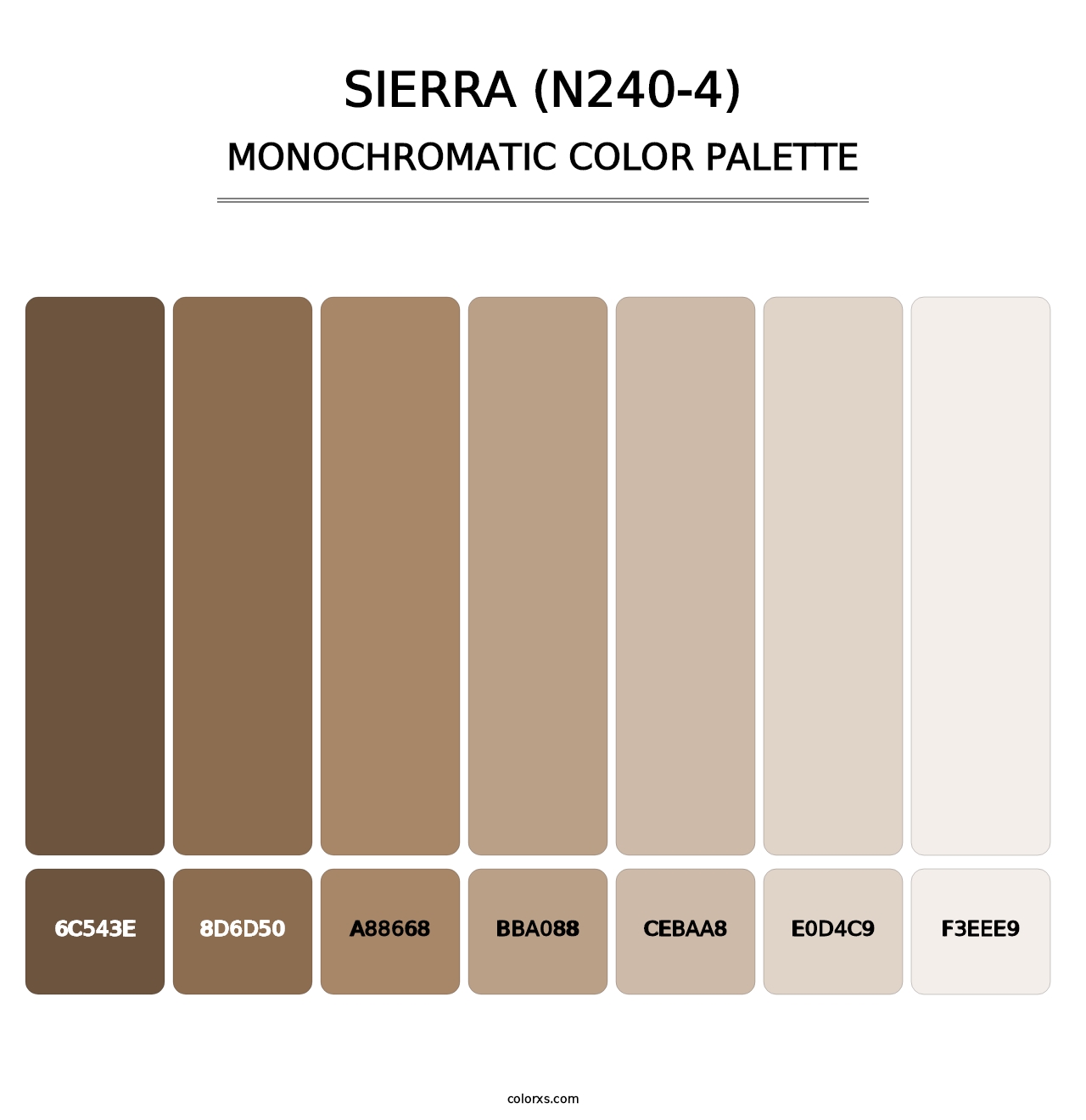 Sierra (N240-4) - Monochromatic Color Palette