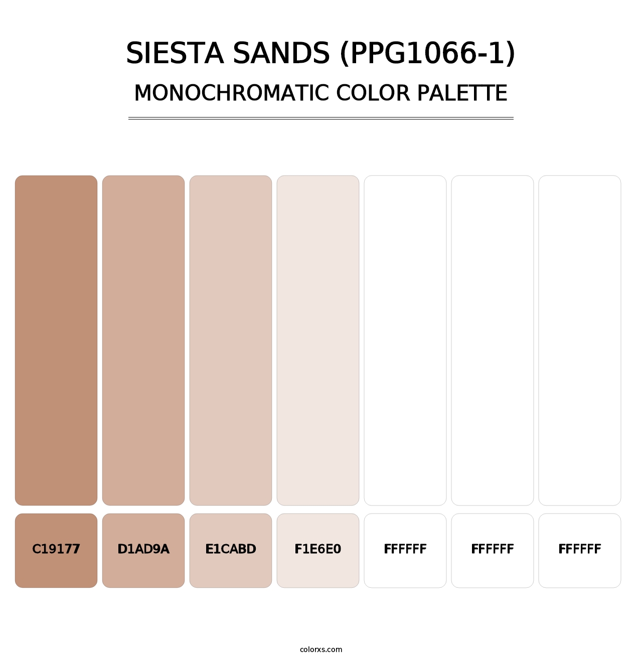 Siesta Sands (PPG1066-1) - Monochromatic Color Palette