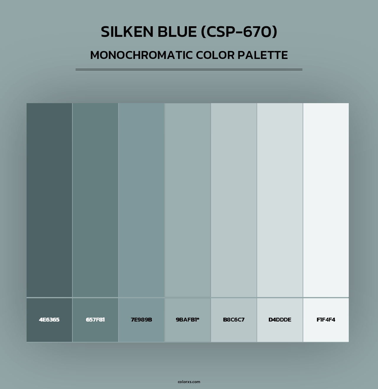 Silken Blue (CSP-670) - Monochromatic Color Palette