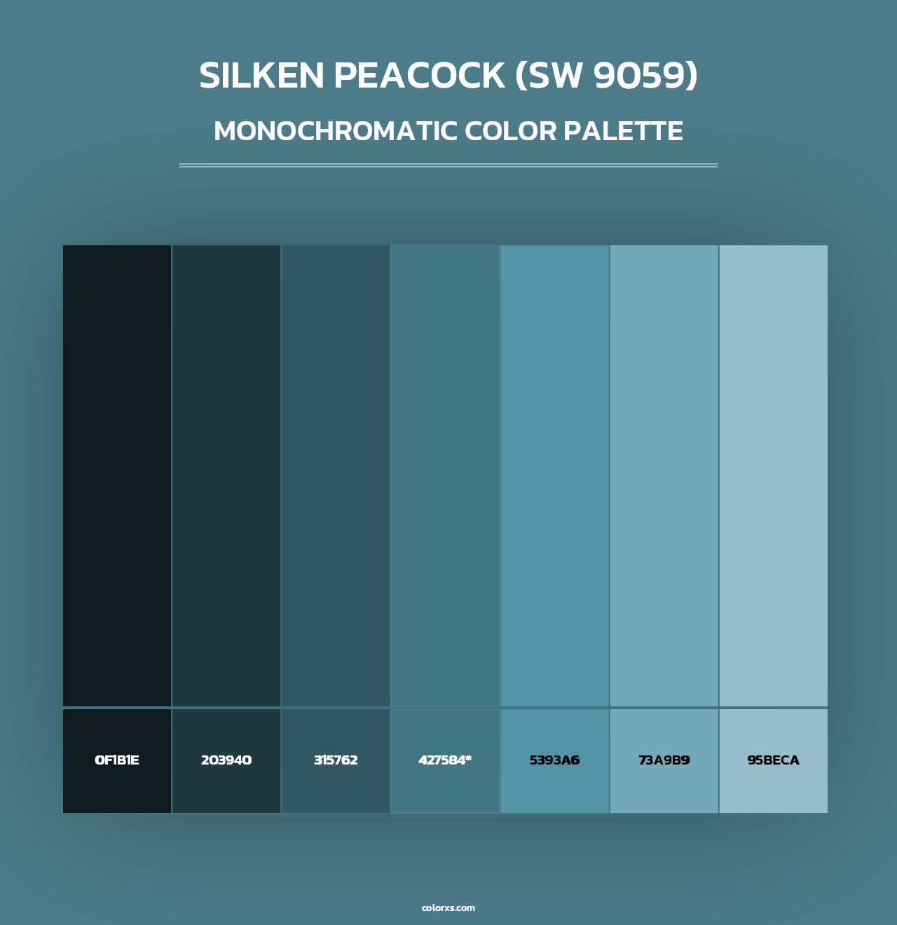 Silken Peacock (SW 9059) - Monochromatic Color Palette