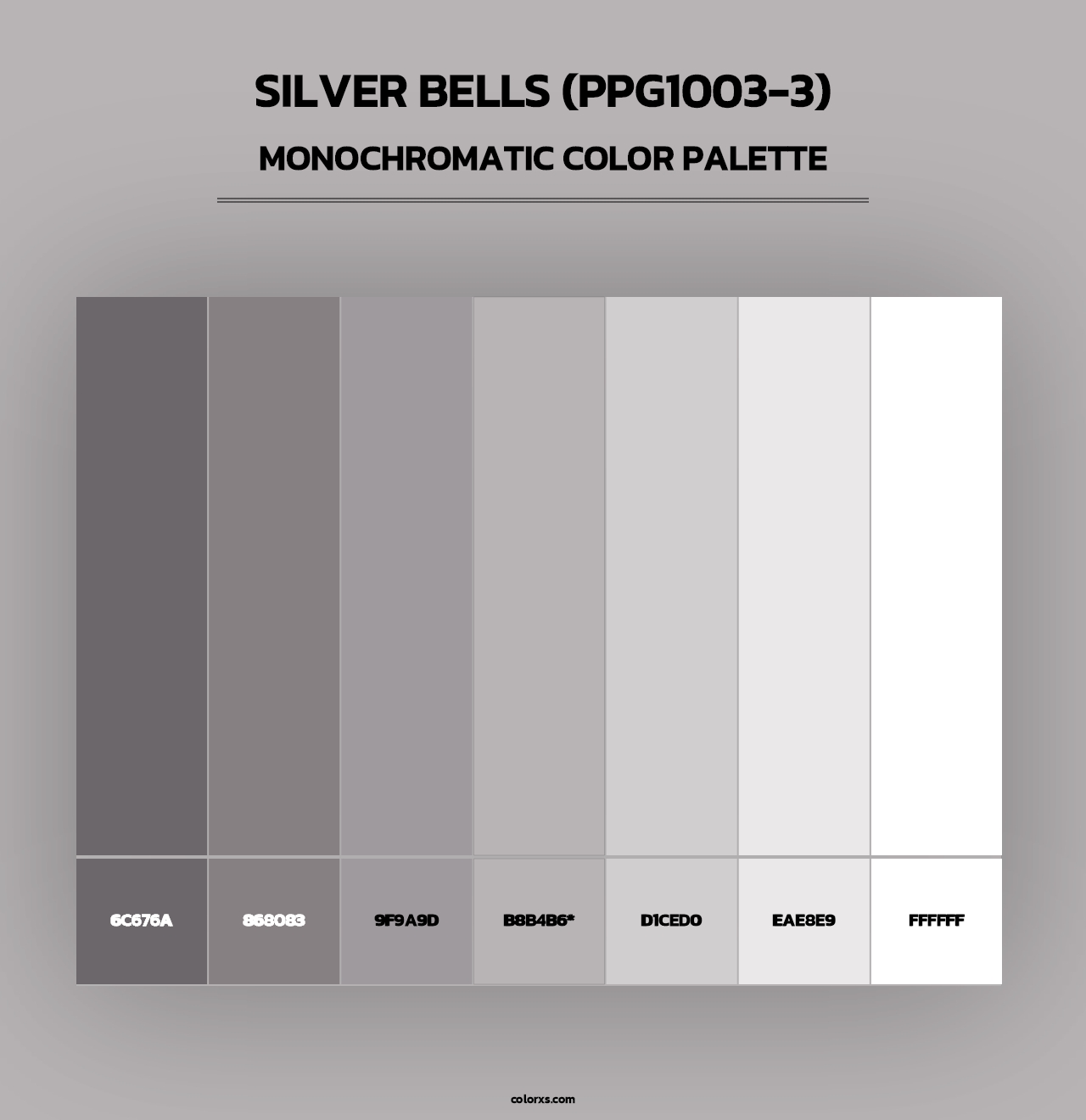 Silver Bells (PPG1003-3) - Monochromatic Color Palette