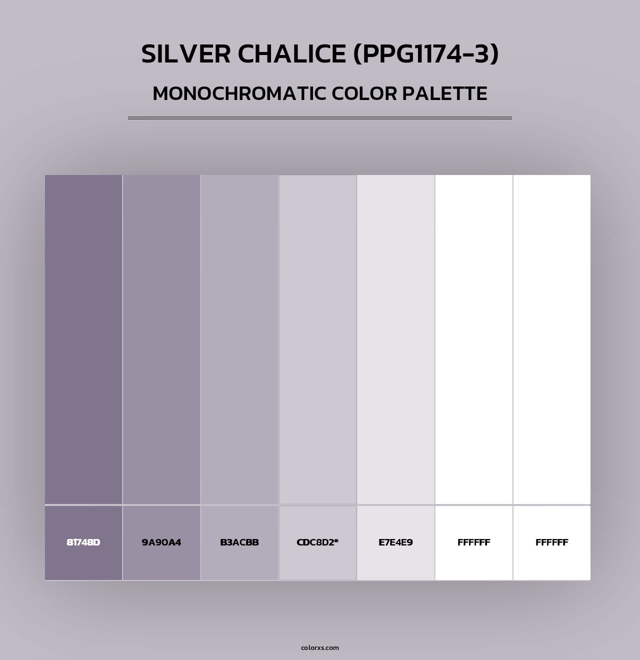 Silver Chalice (PPG1174-3) - Monochromatic Color Palette