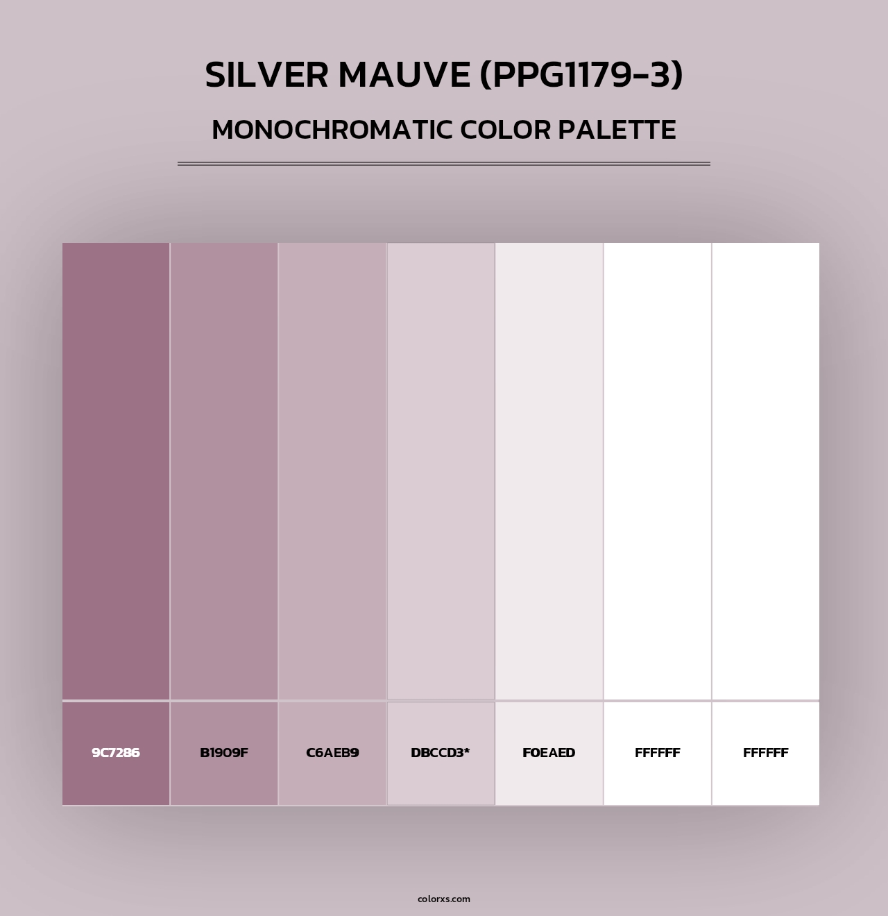 Silver Mauve (PPG1179-3) - Monochromatic Color Palette