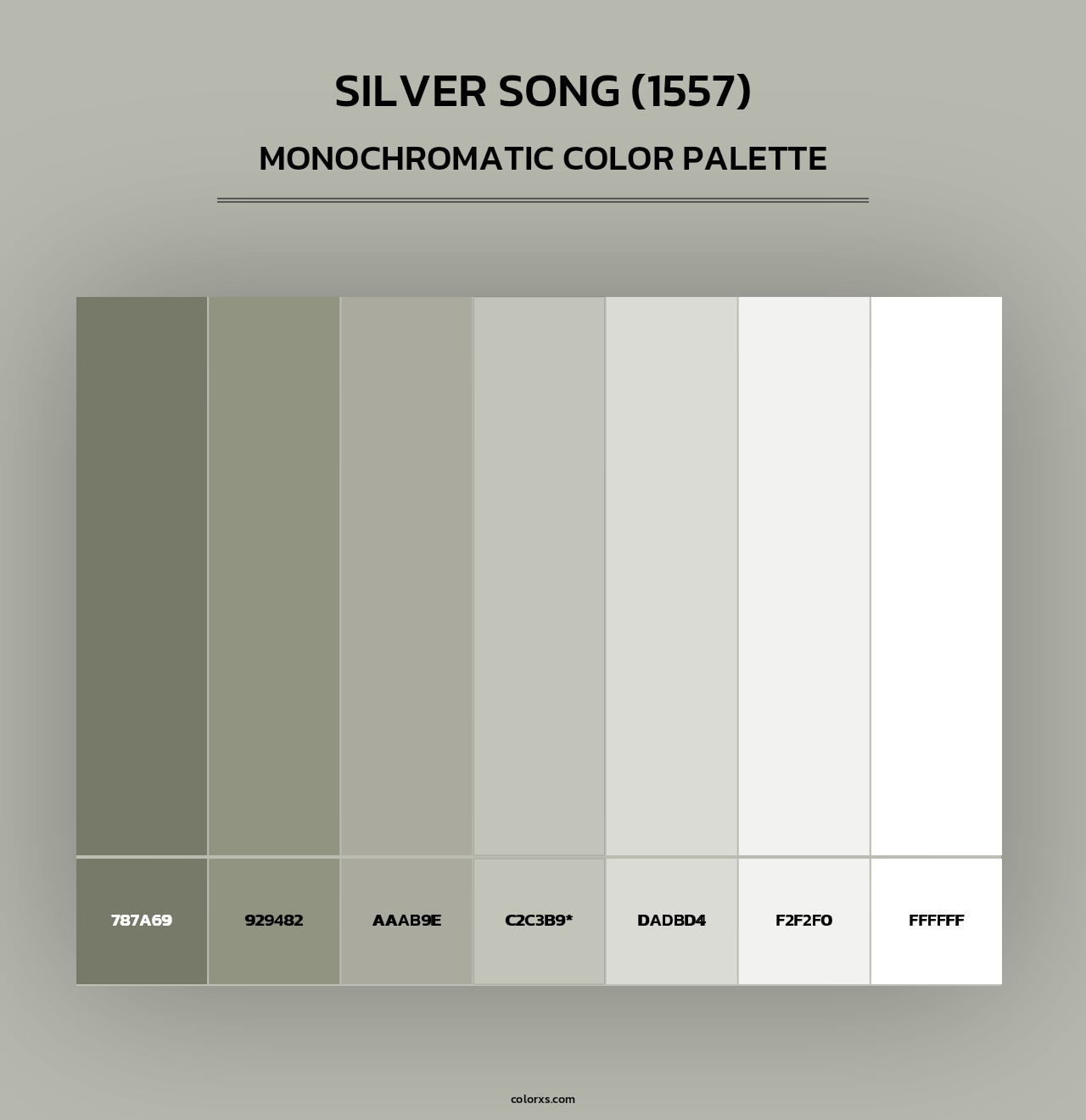Silver Song (1557) - Monochromatic Color Palette
