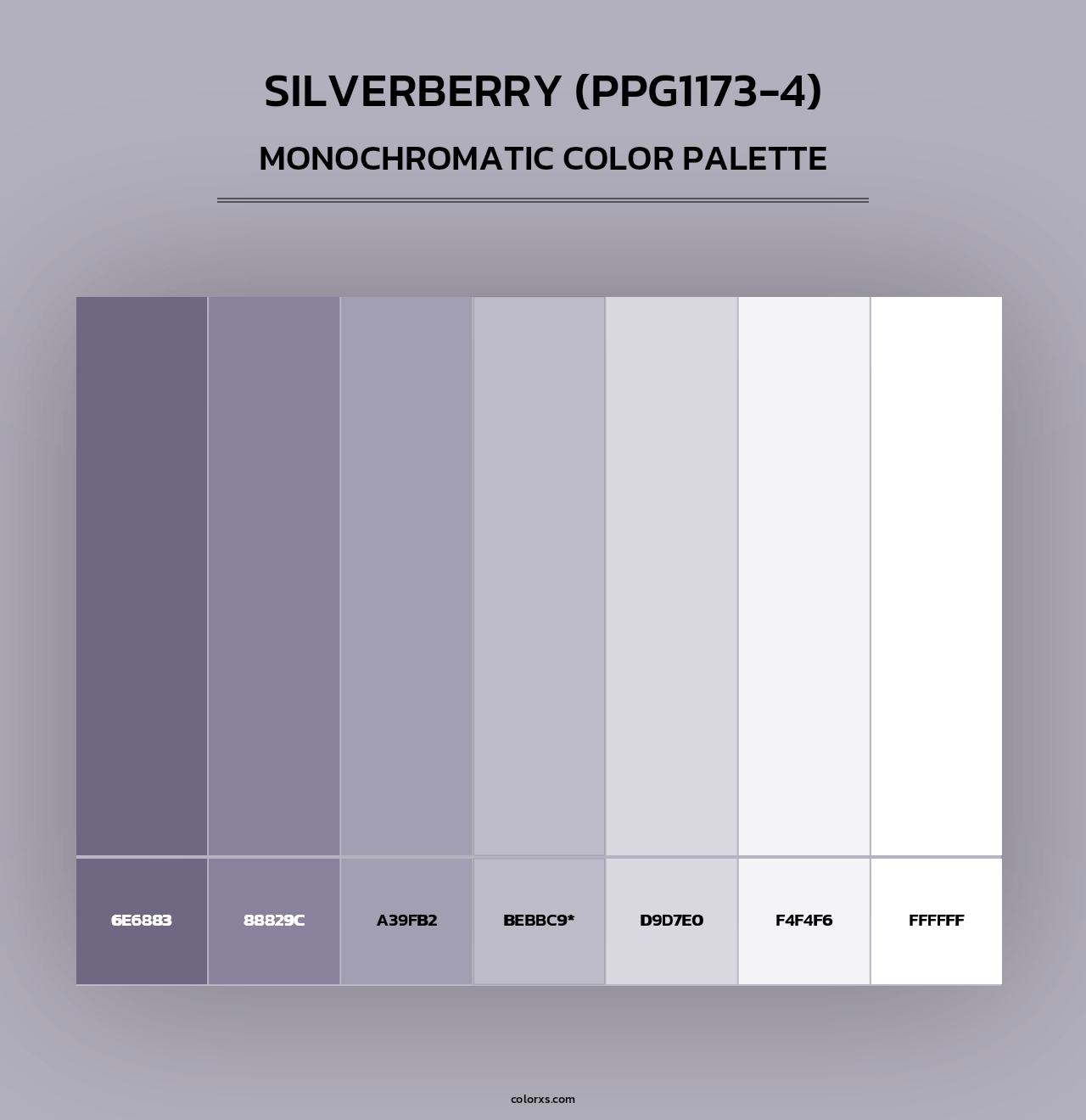 Silverberry (PPG1173-4) - Monochromatic Color Palette