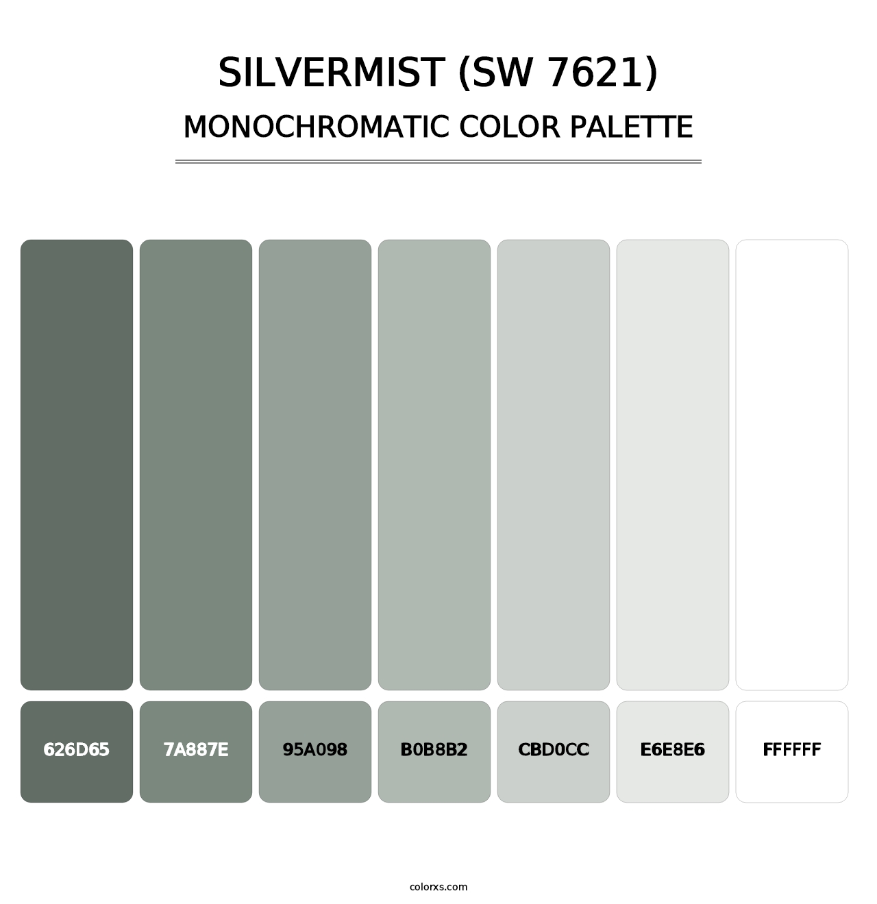 Silvermist (SW 7621) - Monochromatic Color Palette