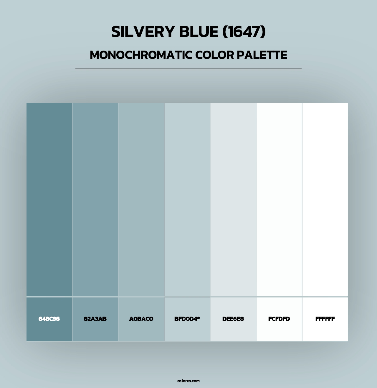 Silvery Blue (1647) - Monochromatic Color Palette