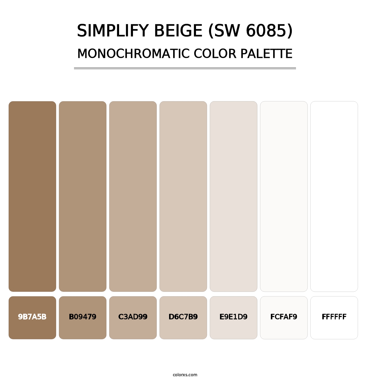 Simplify Beige (SW 6085) - Monochromatic Color Palette