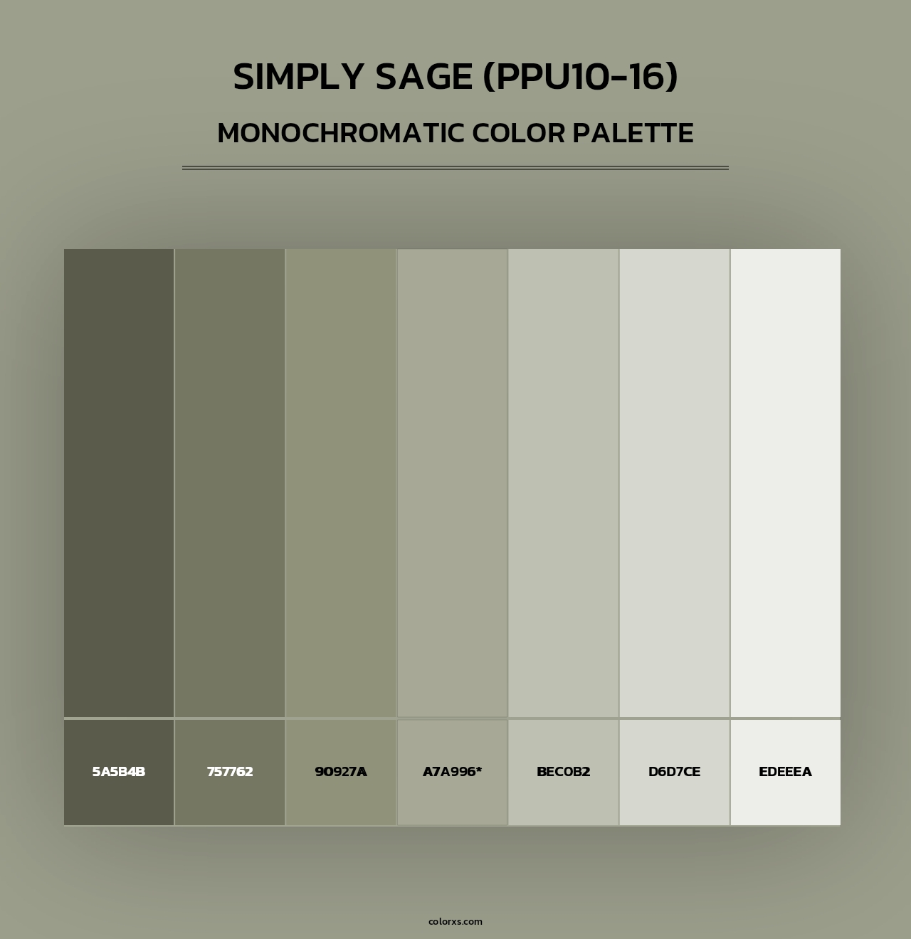 Simply Sage (PPU10-16) - Monochromatic Color Palette