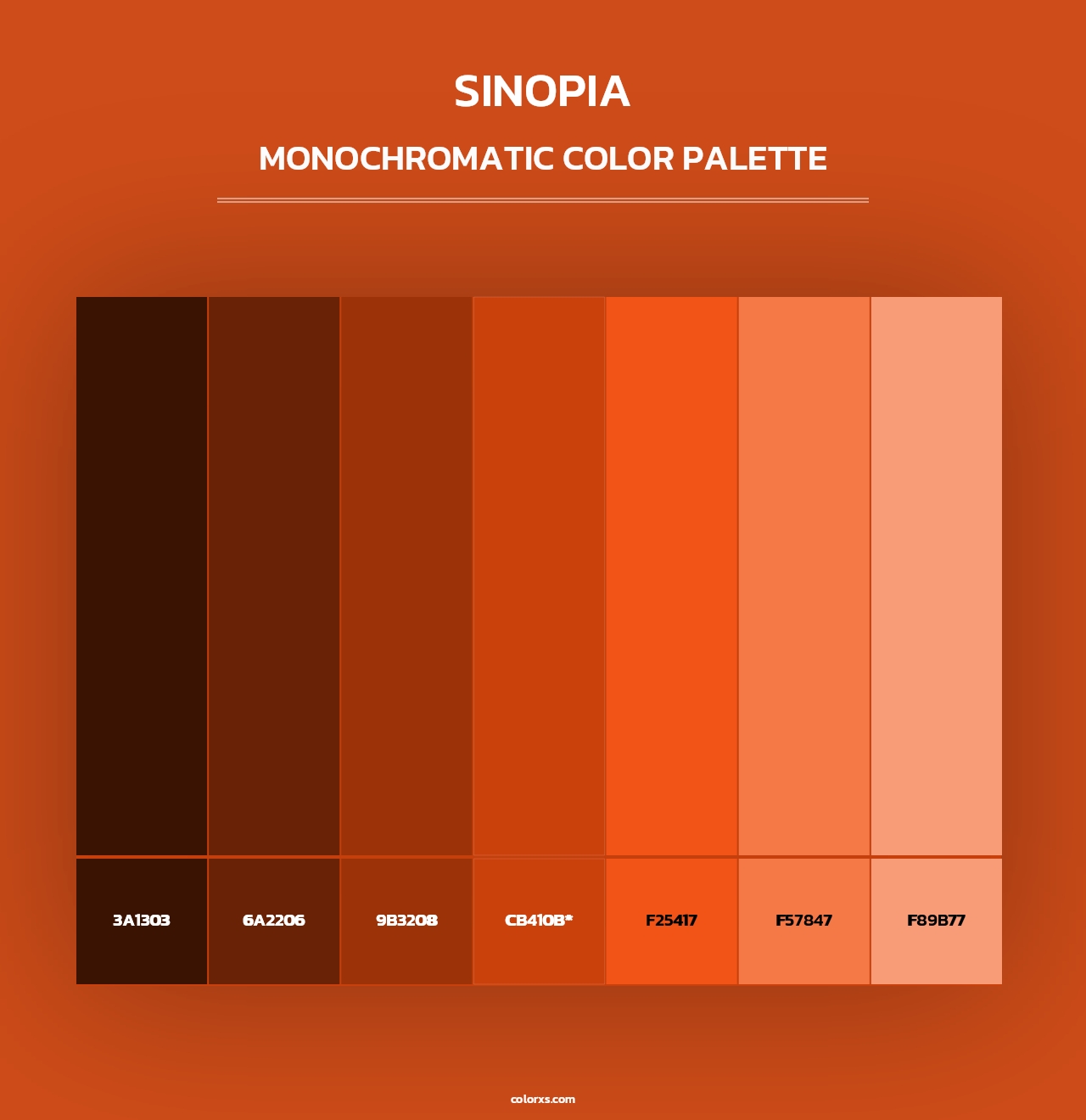 Sinopia - Monochromatic Color Palette
