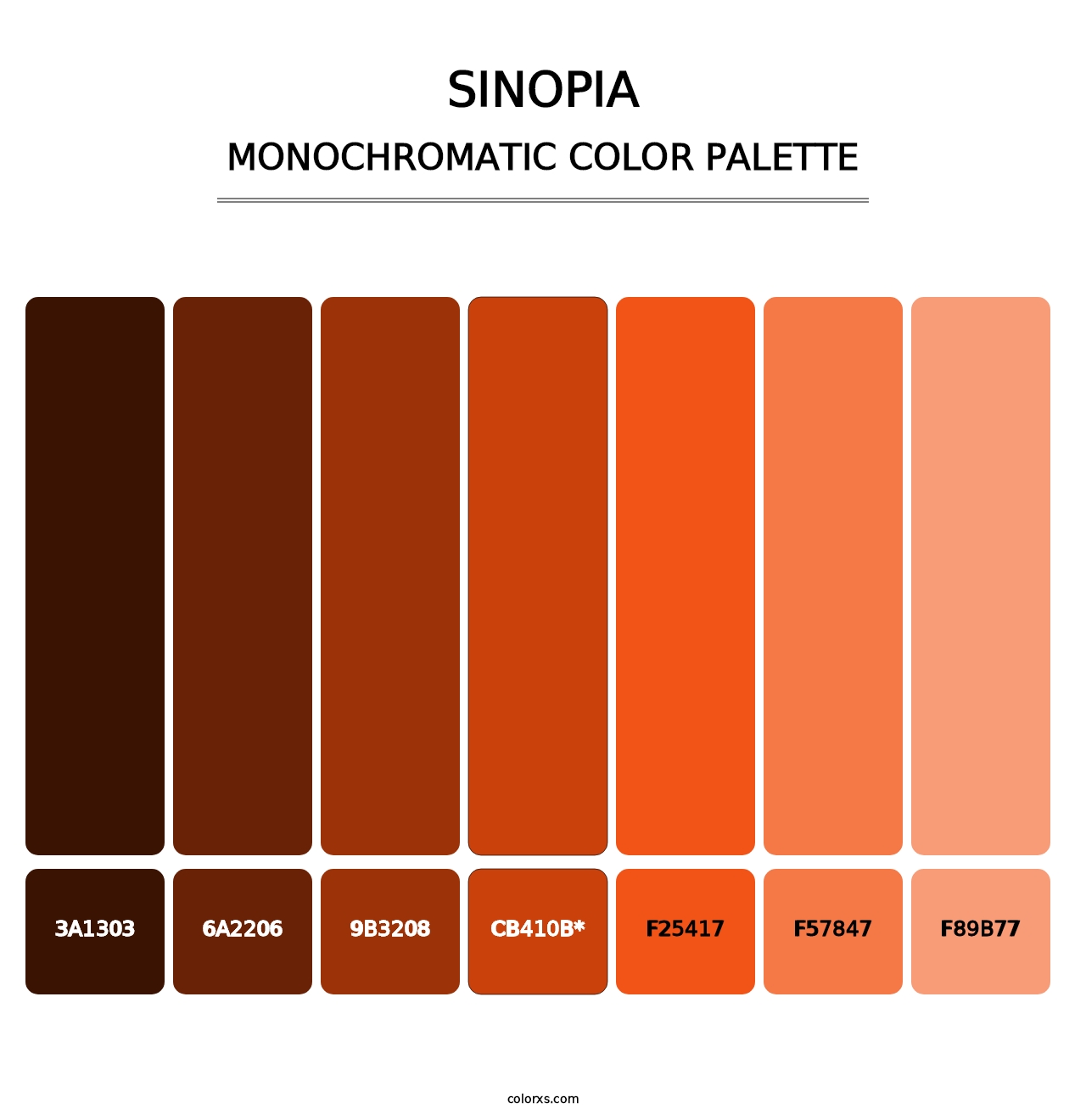 Sinopia - Monochromatic Color Palette