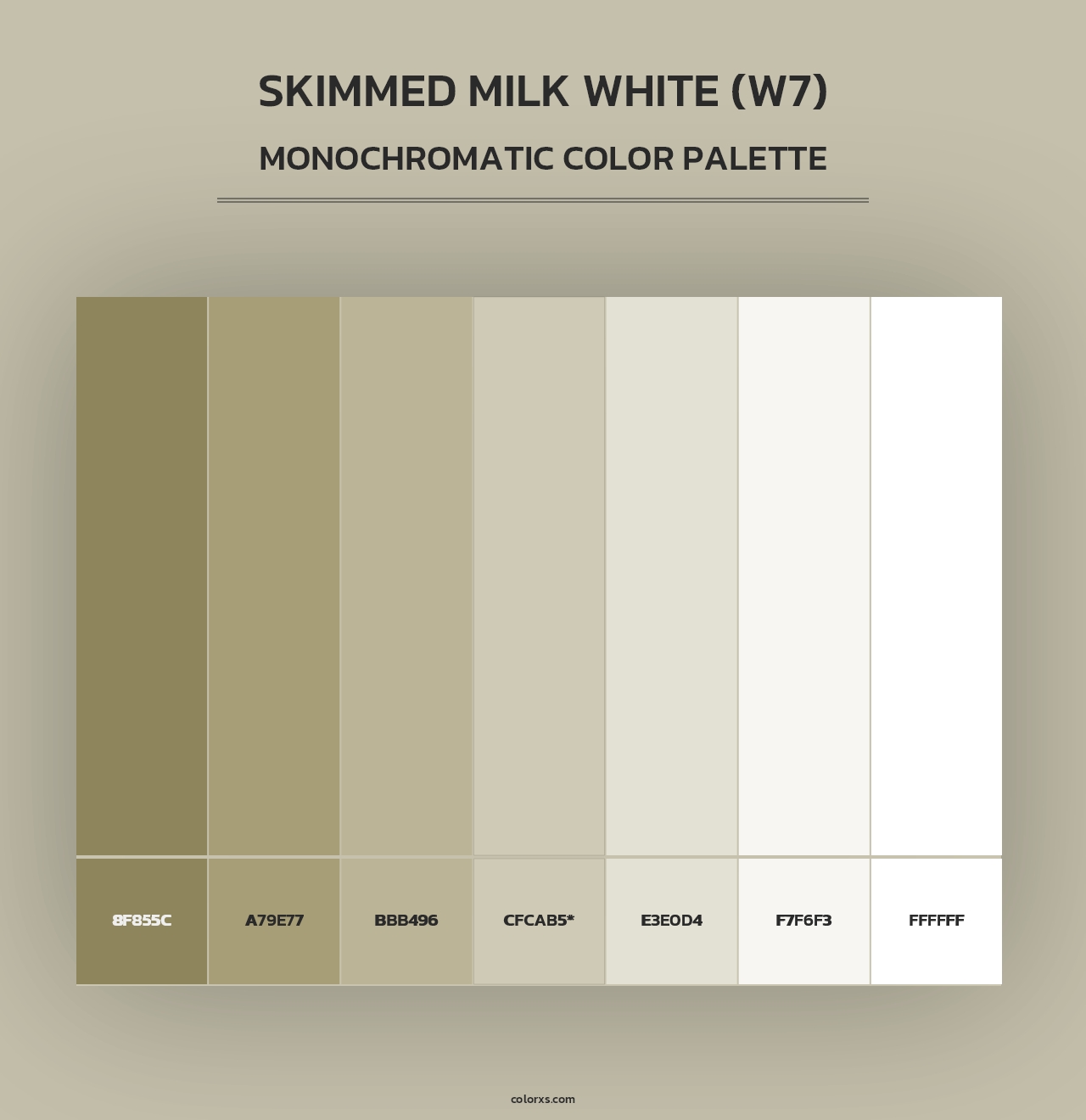 Skimmed Milk White (W7) - Monochromatic Color Palette