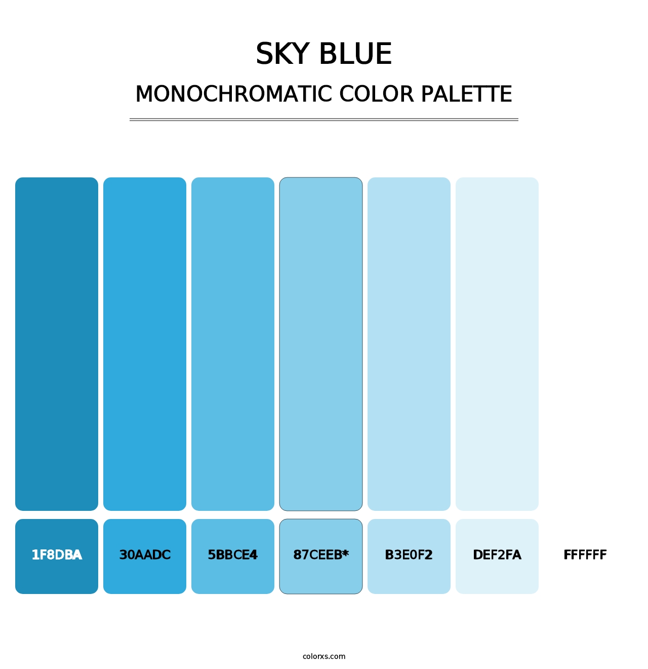 Sky blue - Monochromatic Color Palette