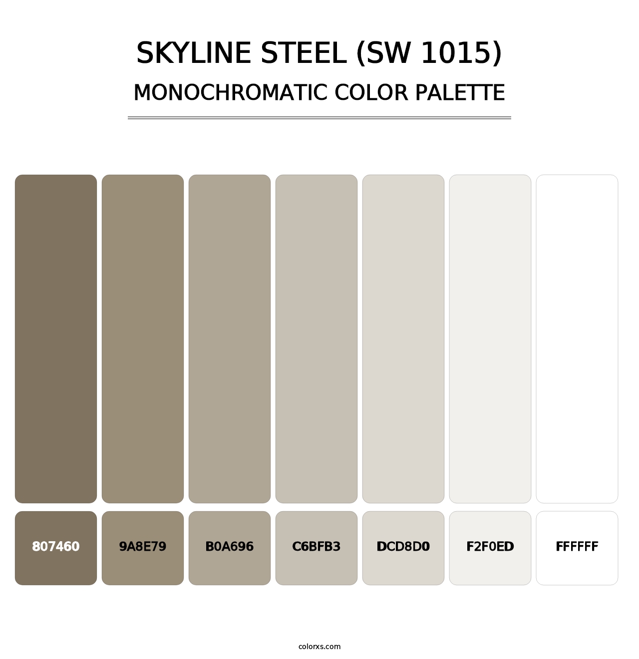 Skyline Steel (SW 1015) - Monochromatic Color Palette