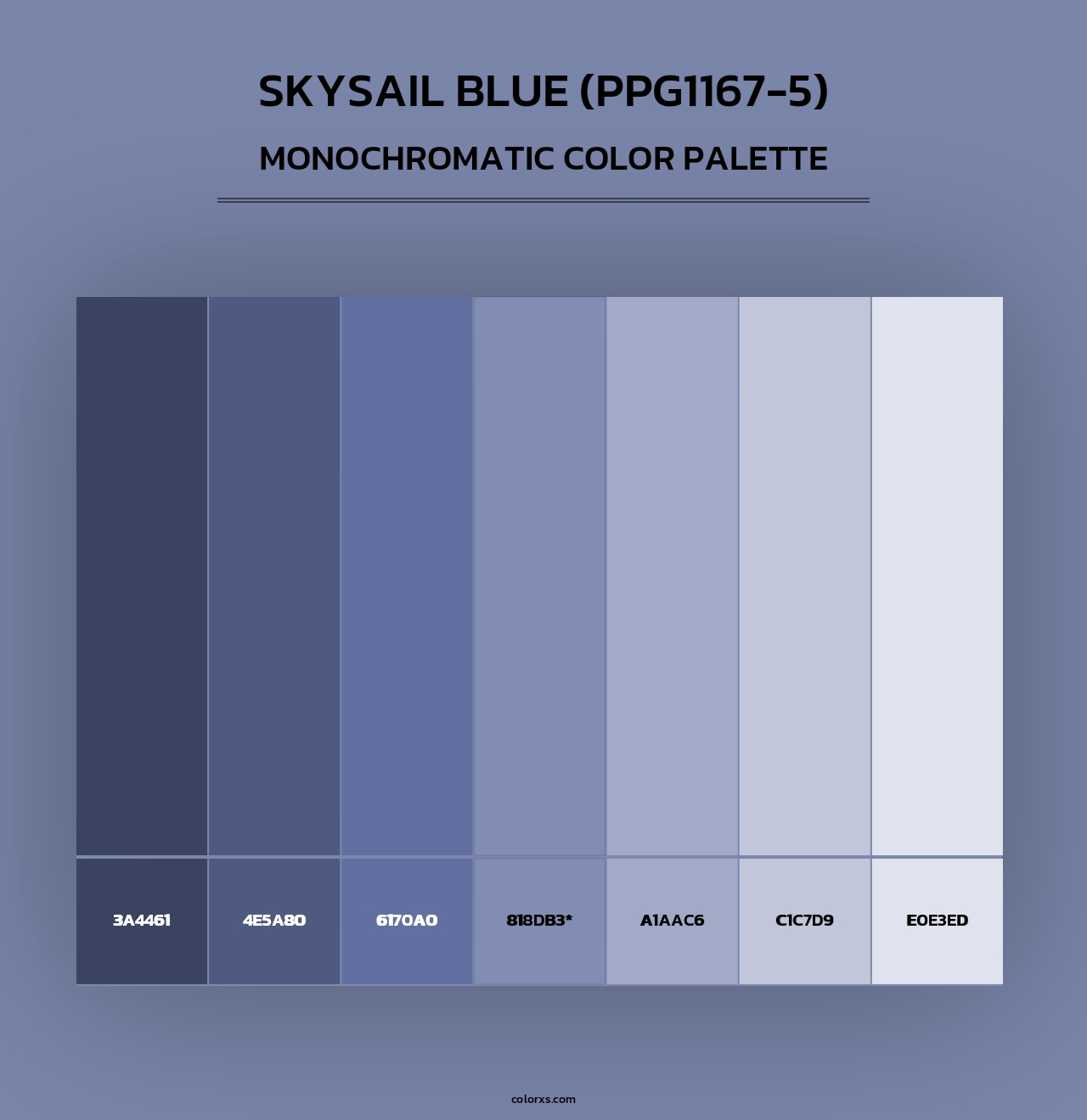 Skysail Blue (PPG1167-5) - Monochromatic Color Palette
