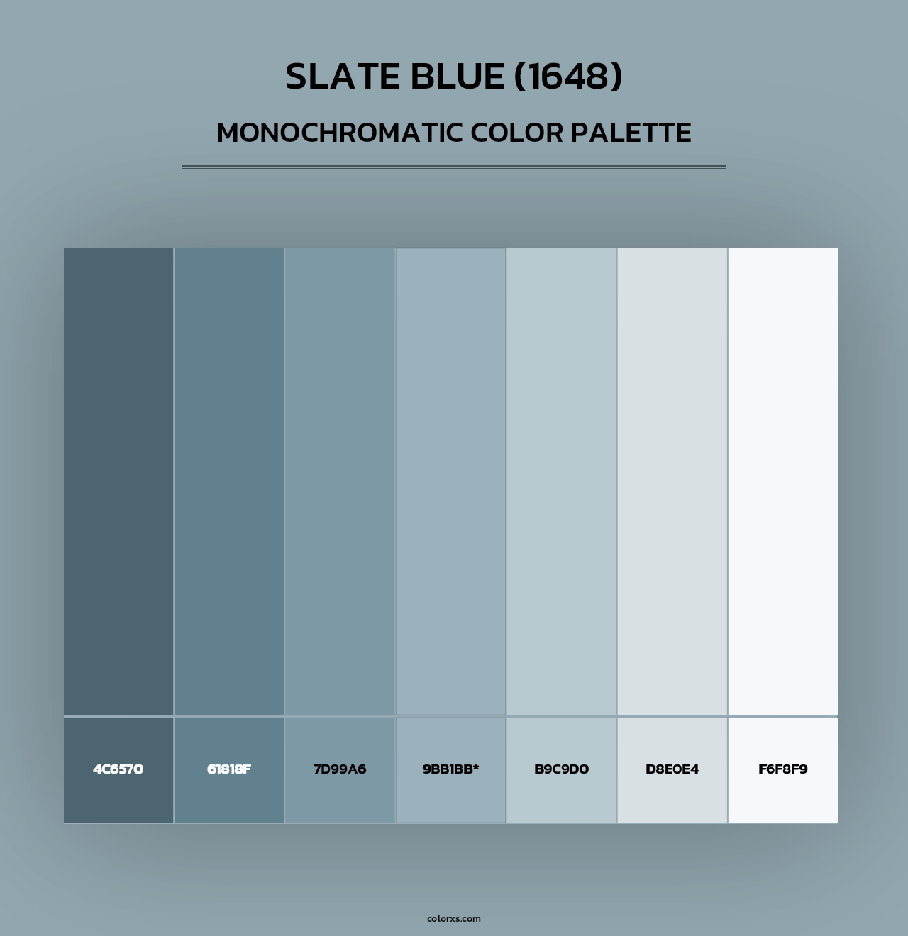 Slate Blue (1648) - Monochromatic Color Palette