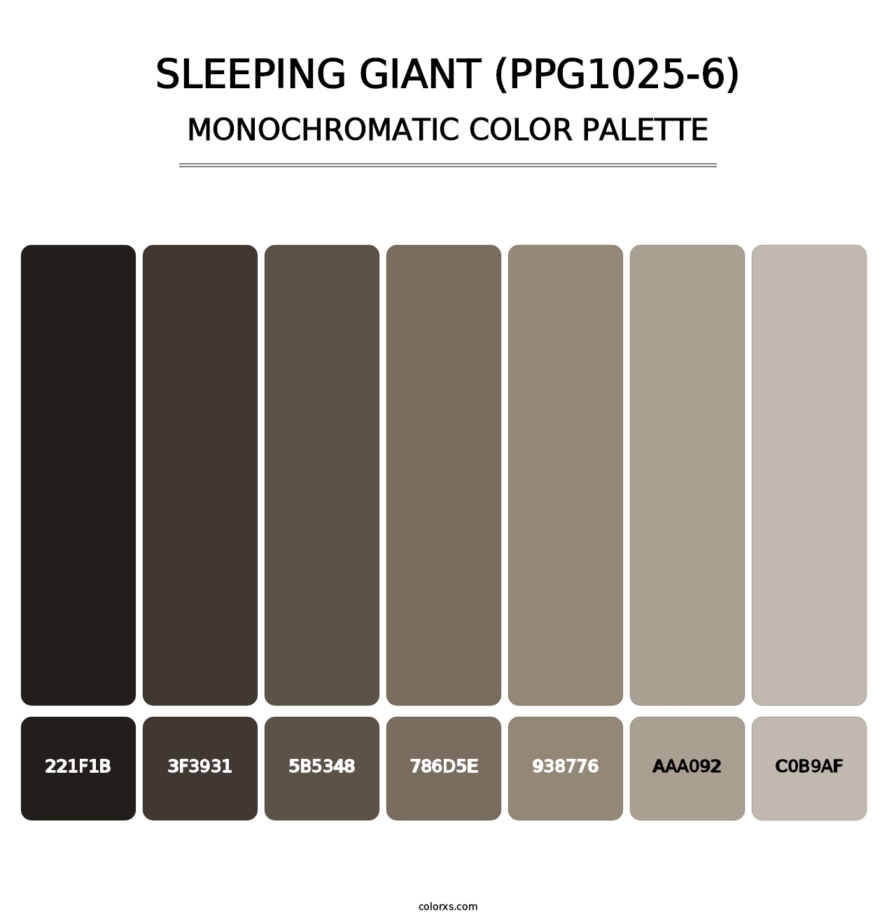 Sleeping Giant (PPG1025-6) - Monochromatic Color Palette