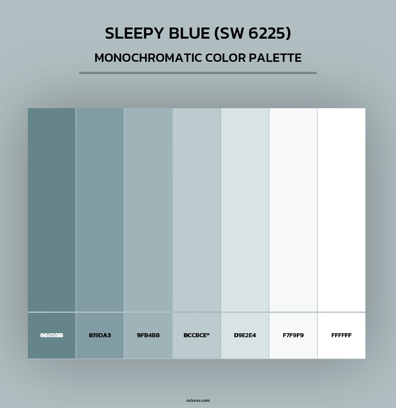 Sleepy Blue (SW 6225) - Monochromatic Color Palette