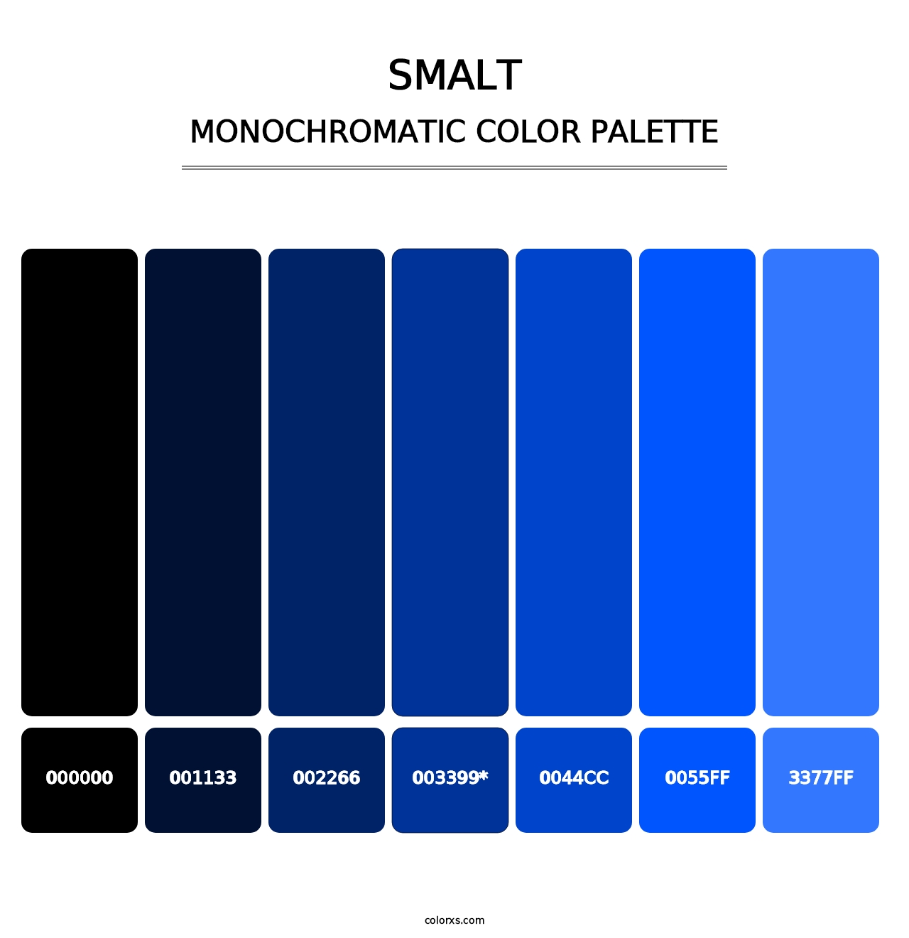 Smalt - Monochromatic Color Palette