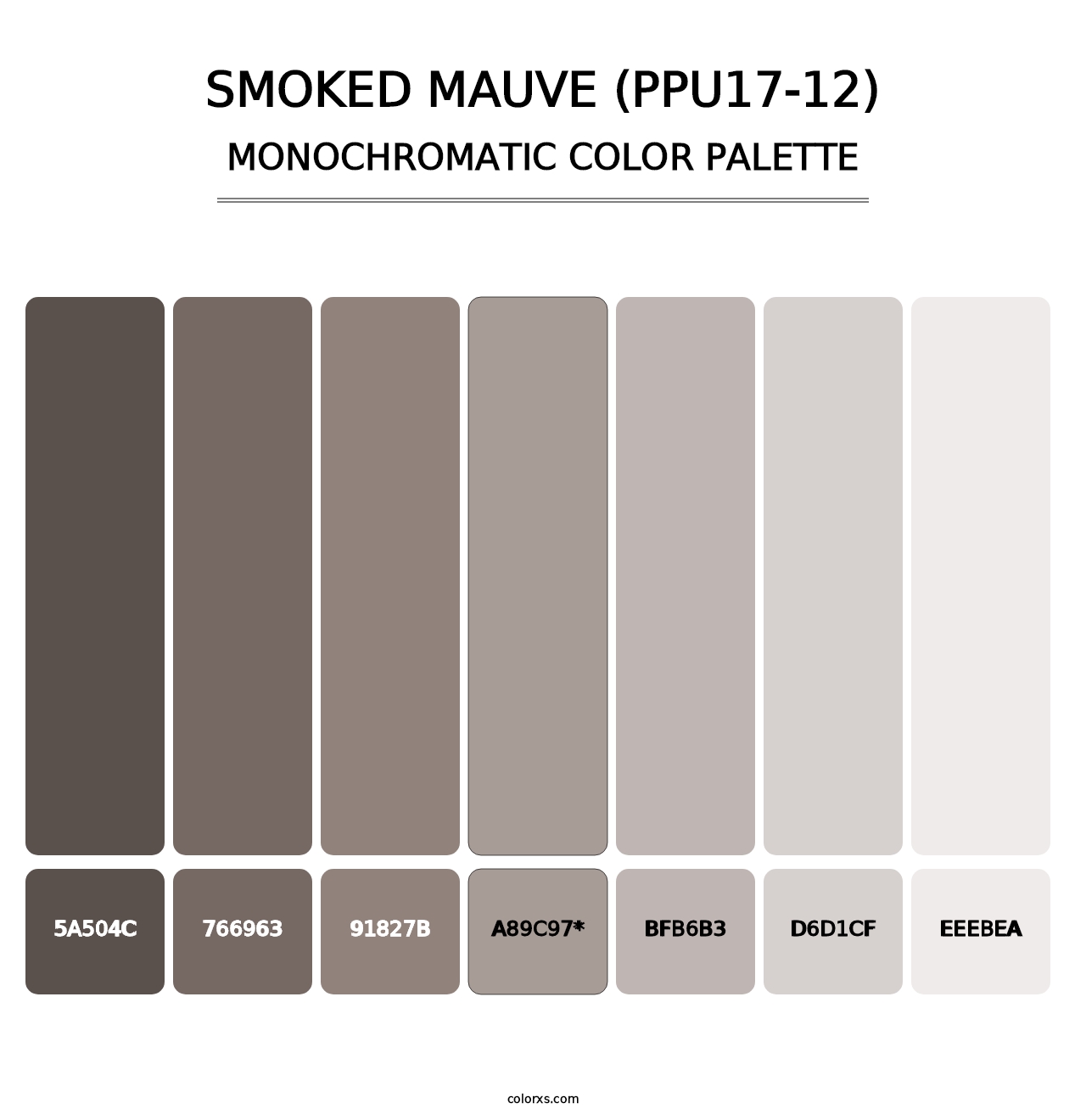 Smoked Mauve (PPU17-12) - Monochromatic Color Palette