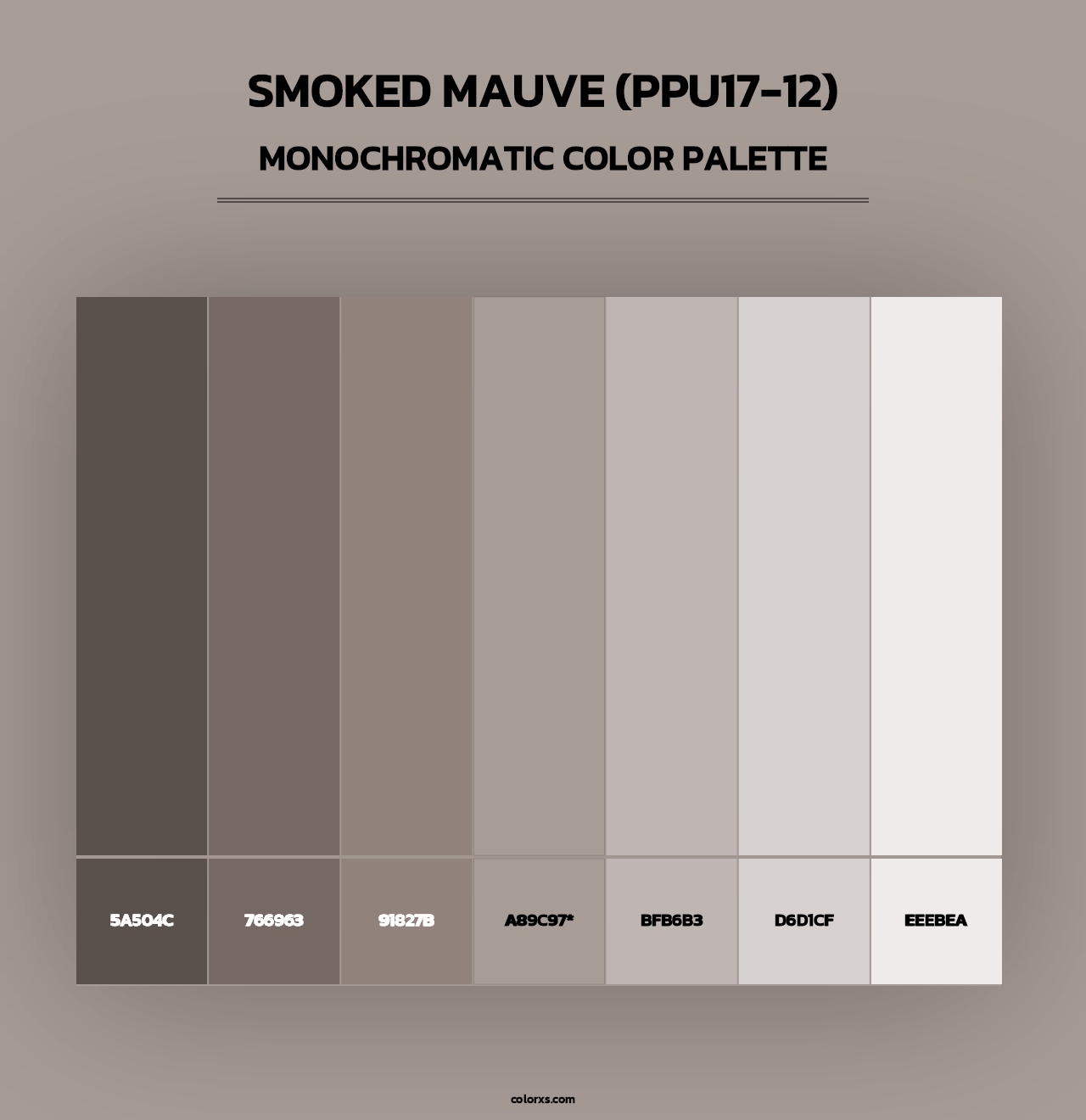 Smoked Mauve (PPU17-12) - Monochromatic Color Palette