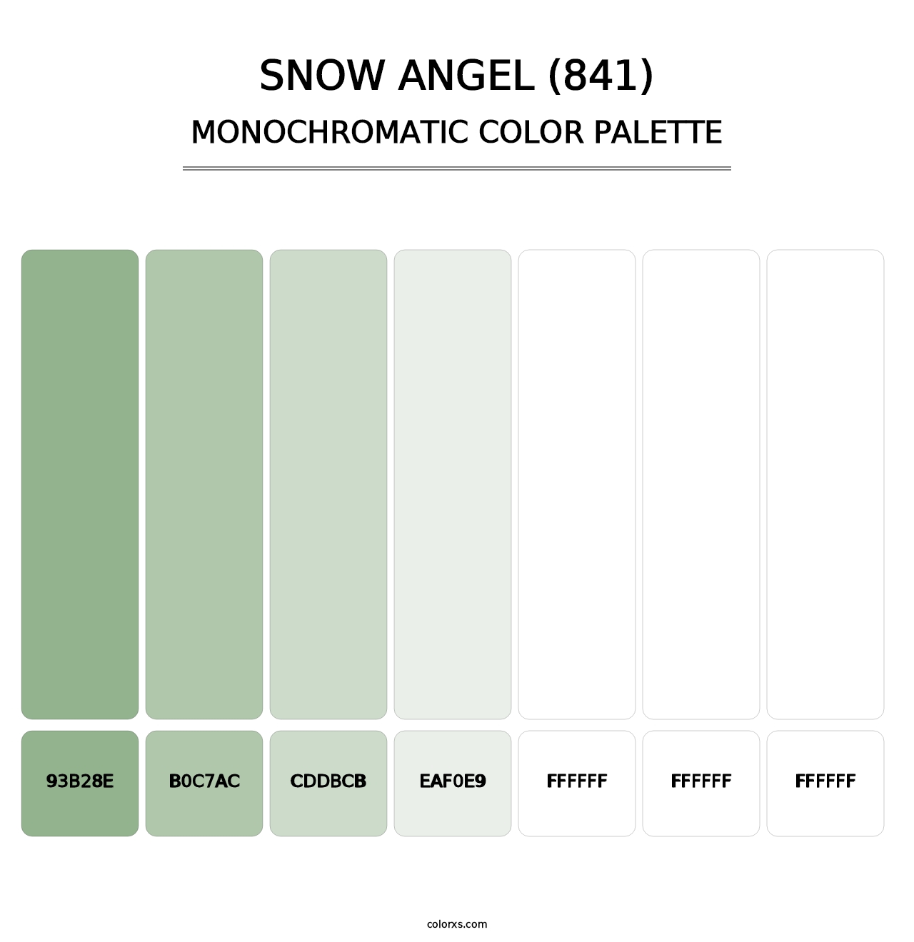 Snow Angel (841) - Monochromatic Color Palette