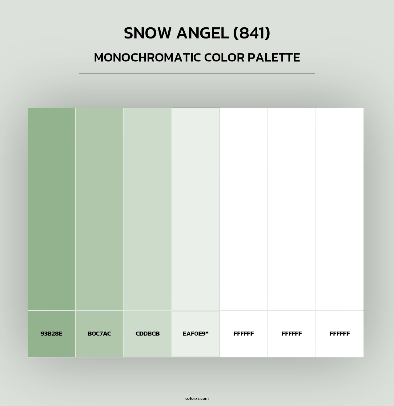 Snow Angel (841) - Monochromatic Color Palette