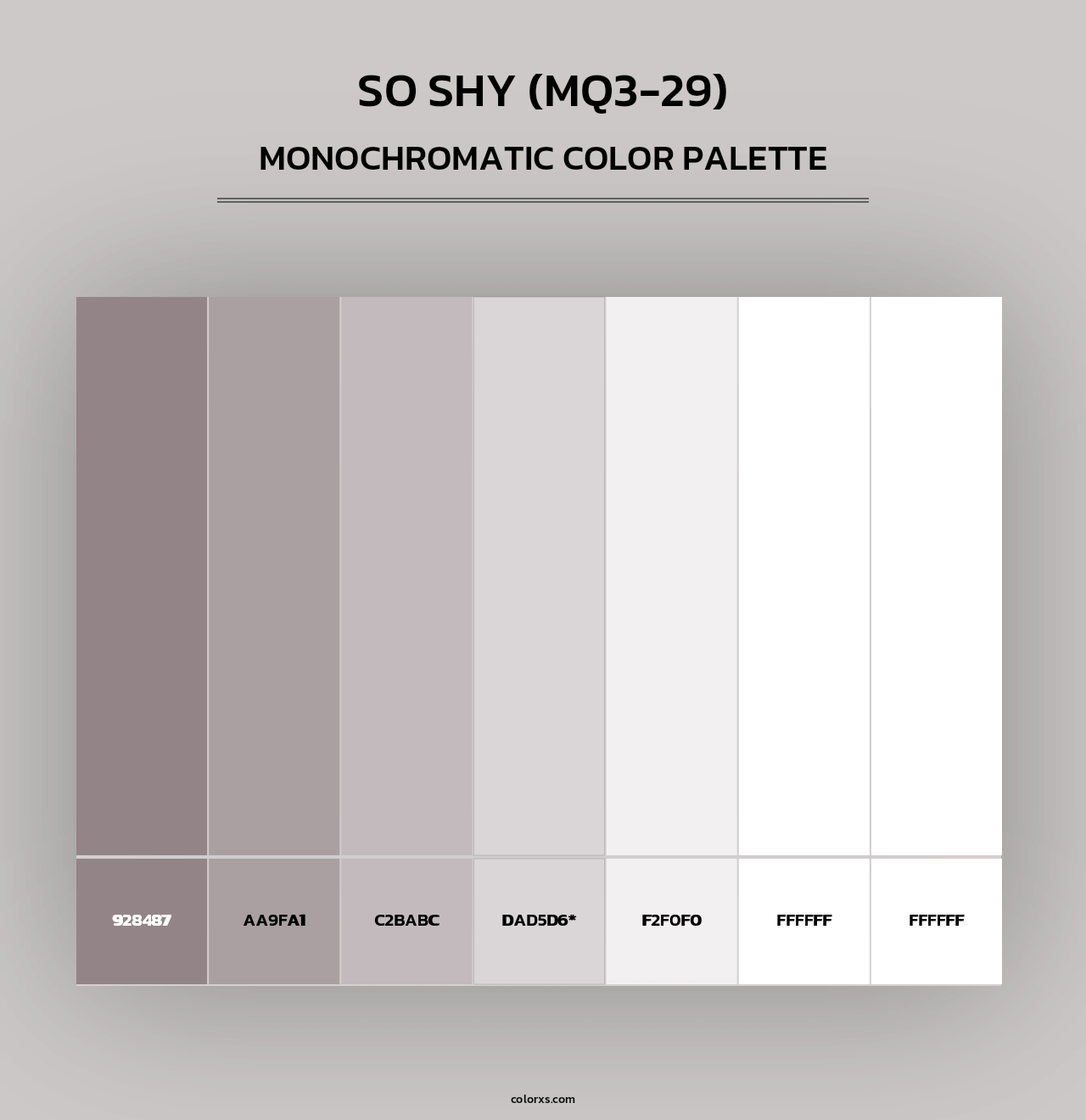 So Shy (MQ3-29) - Monochromatic Color Palette