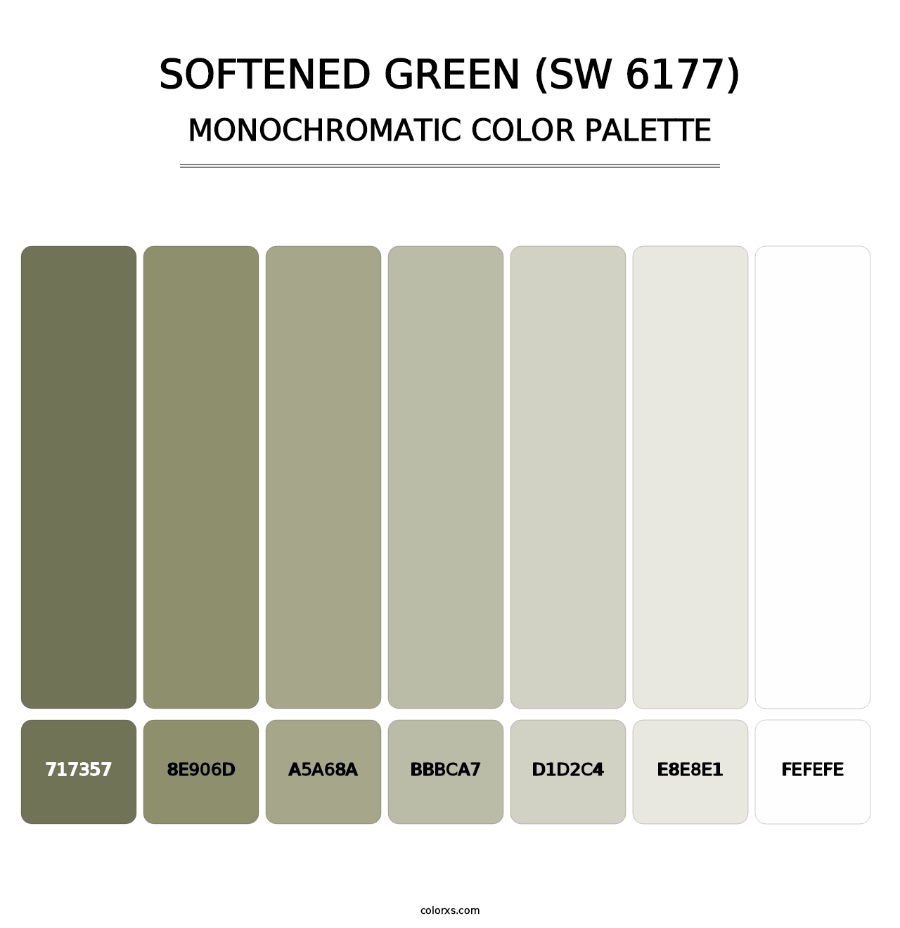 Softened Green (SW 6177) - Monochromatic Color Palette