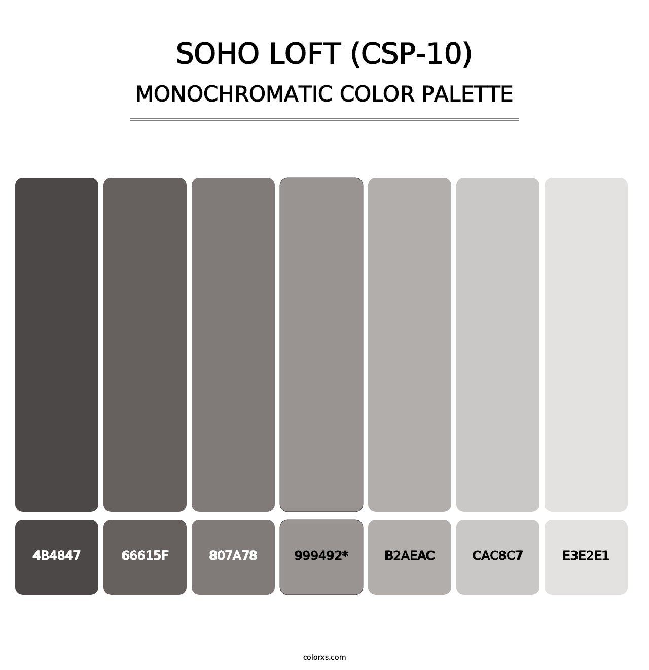 Soho Loft (CSP-10) - Monochromatic Color Palette