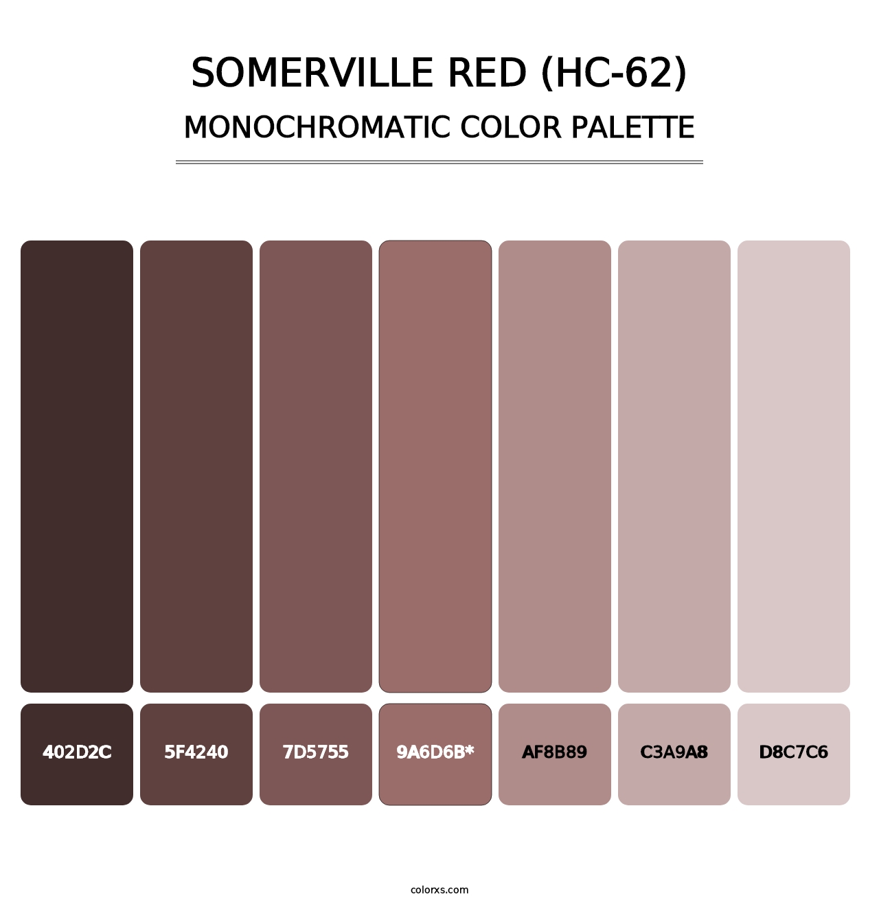 Somerville Red (HC-62) - Monochromatic Color Palette