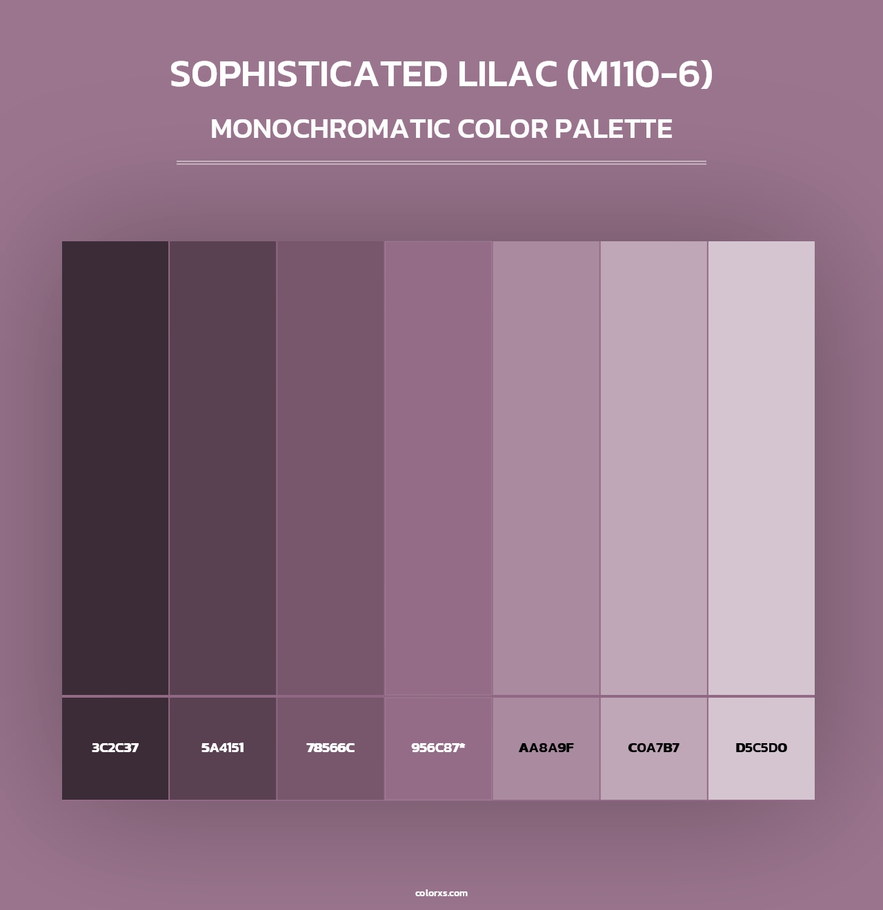 Sophisticated Lilac (M110-6) - Monochromatic Color Palette