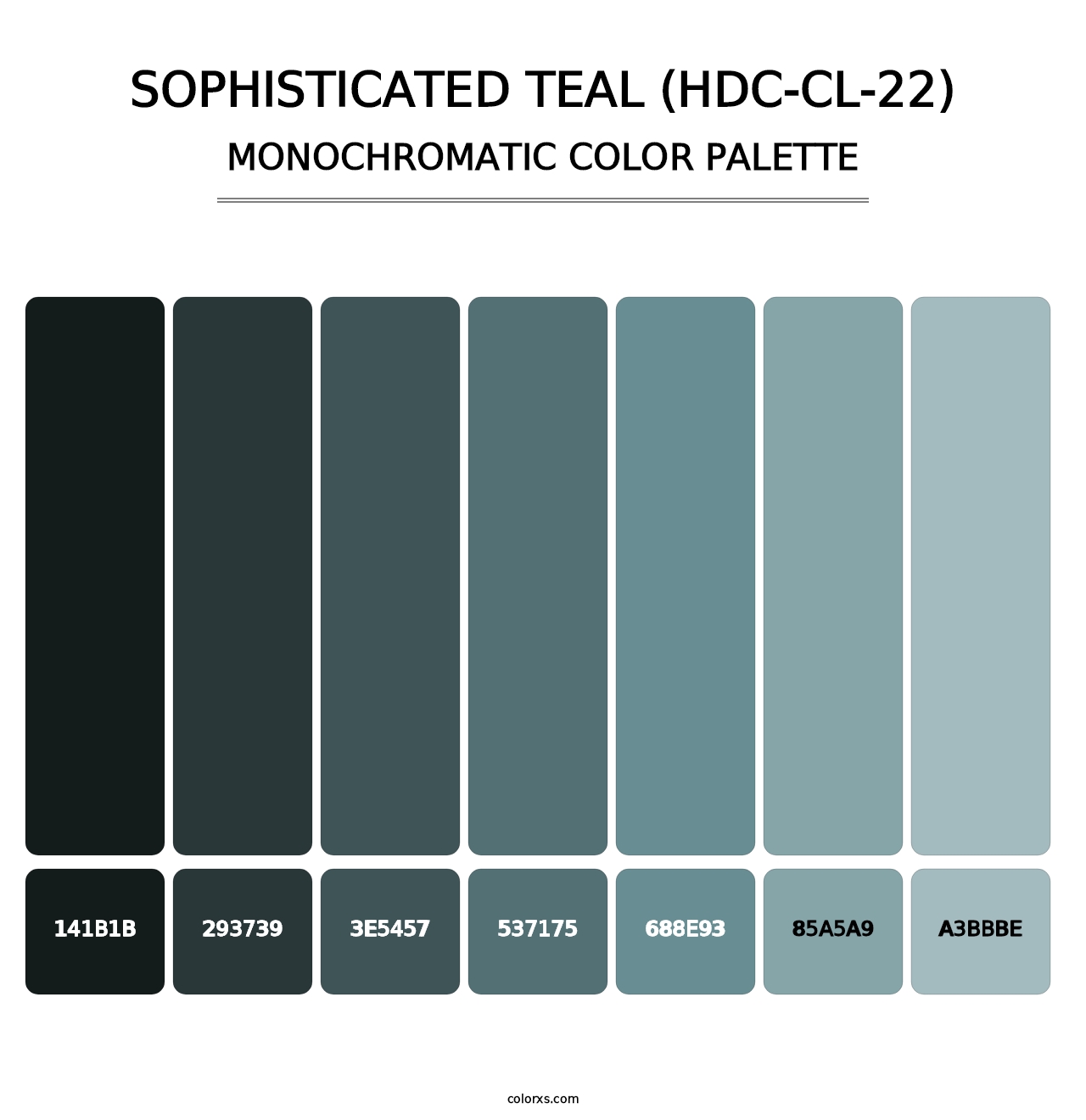 Sophisticated Teal (HDC-CL-22) - Monochromatic Color Palette