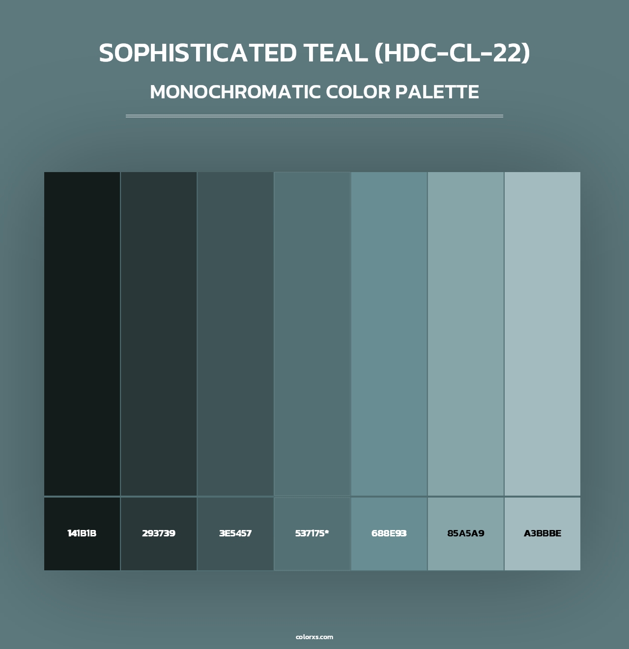Sophisticated Teal (HDC-CL-22) - Monochromatic Color Palette