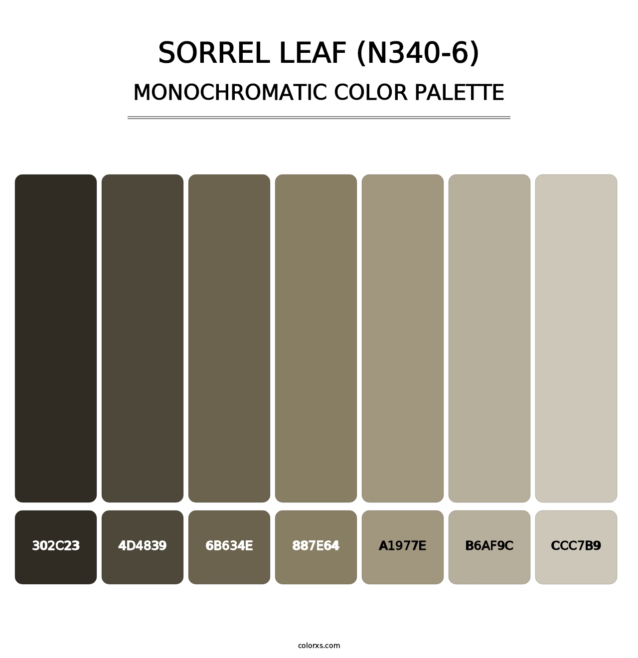 Sorrel Leaf (N340-6) - Monochromatic Color Palette