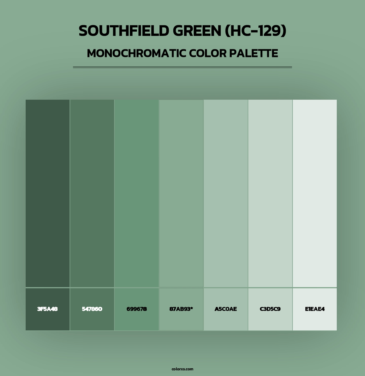 Southfield Green (HC-129) - Monochromatic Color Palette