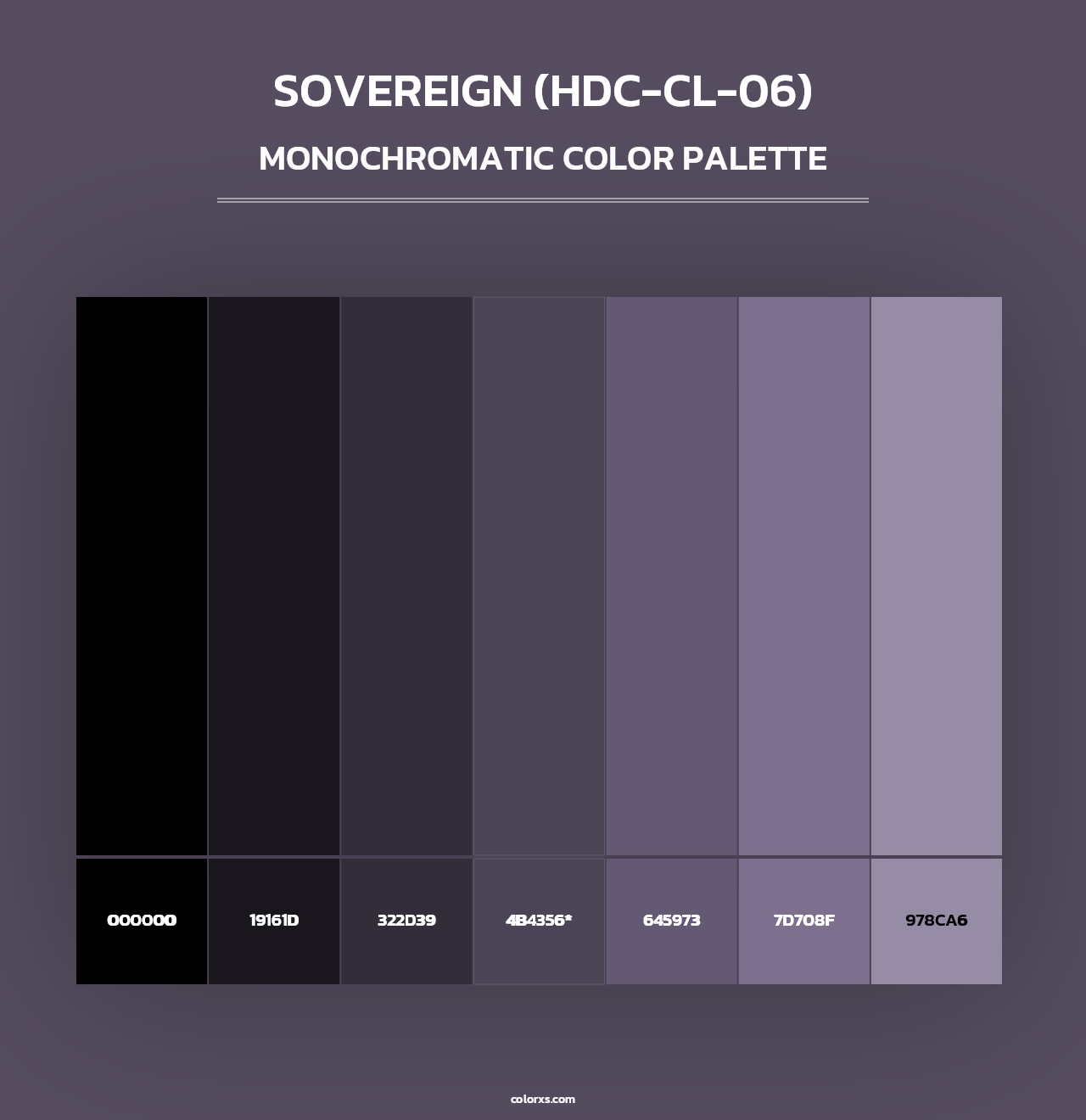 Sovereign (HDC-CL-06) - Monochromatic Color Palette