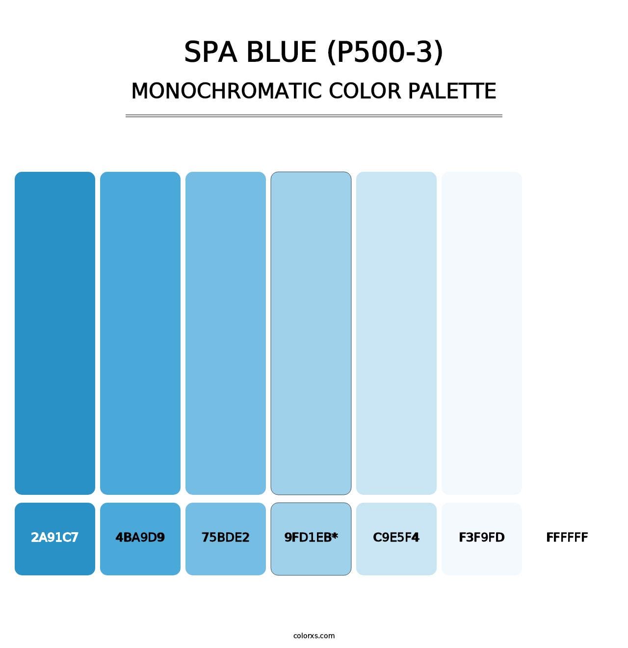 Spa Blue (P500-3) - Monochromatic Color Palette