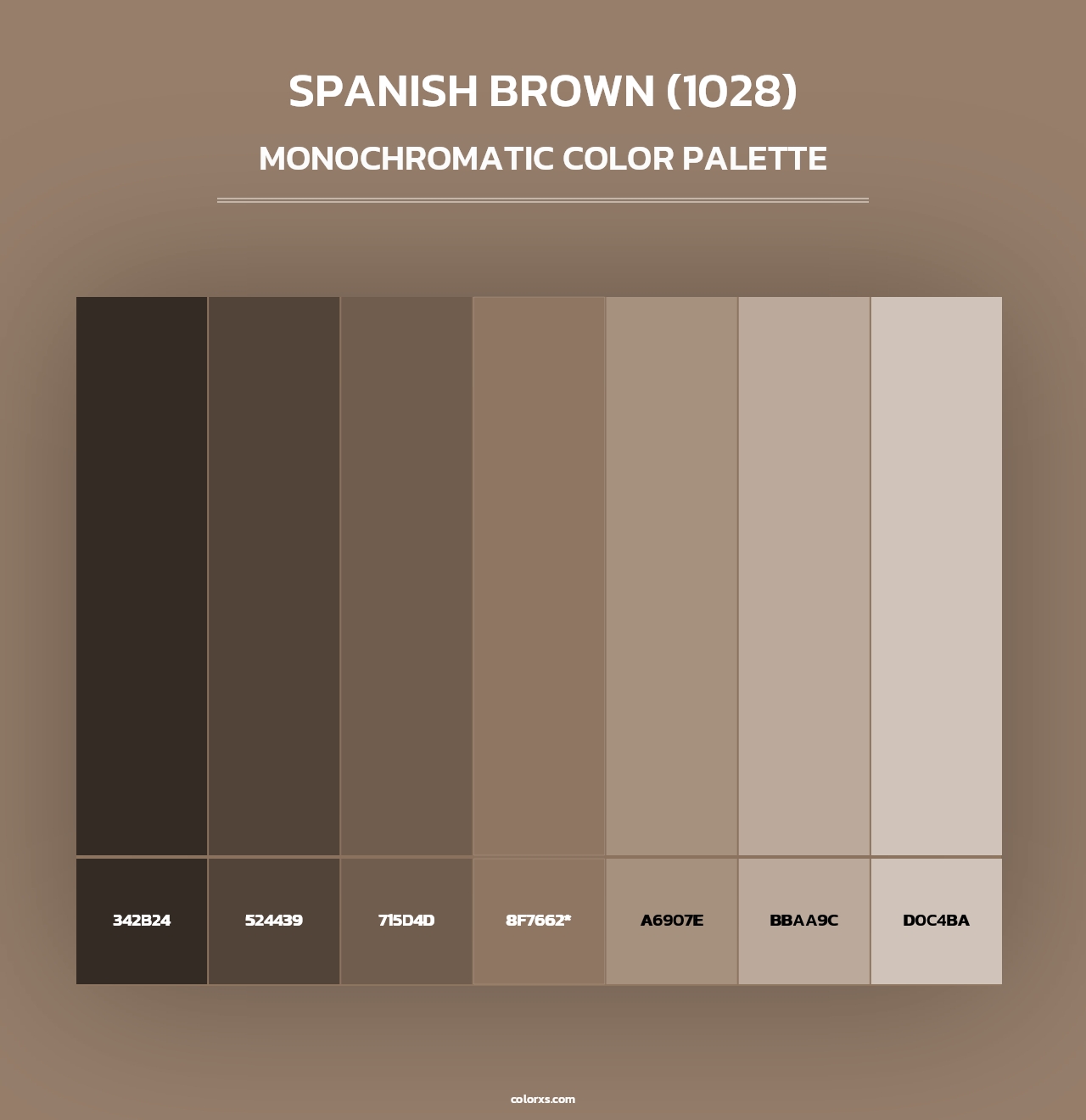 Spanish Brown (1028) - Monochromatic Color Palette