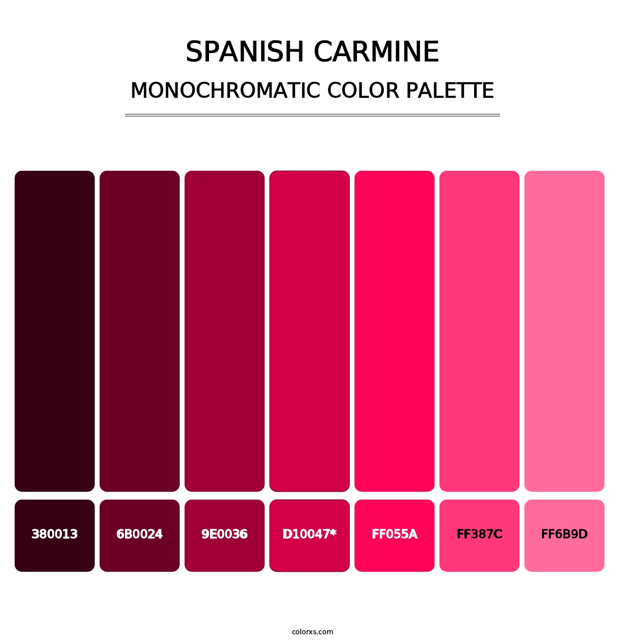 Spanish Carmine - Monochromatic Color Palette