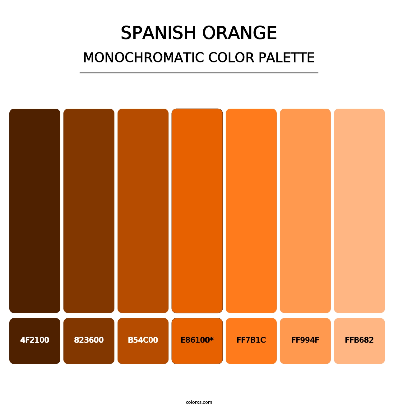 Spanish Orange - Monochromatic Color Palette