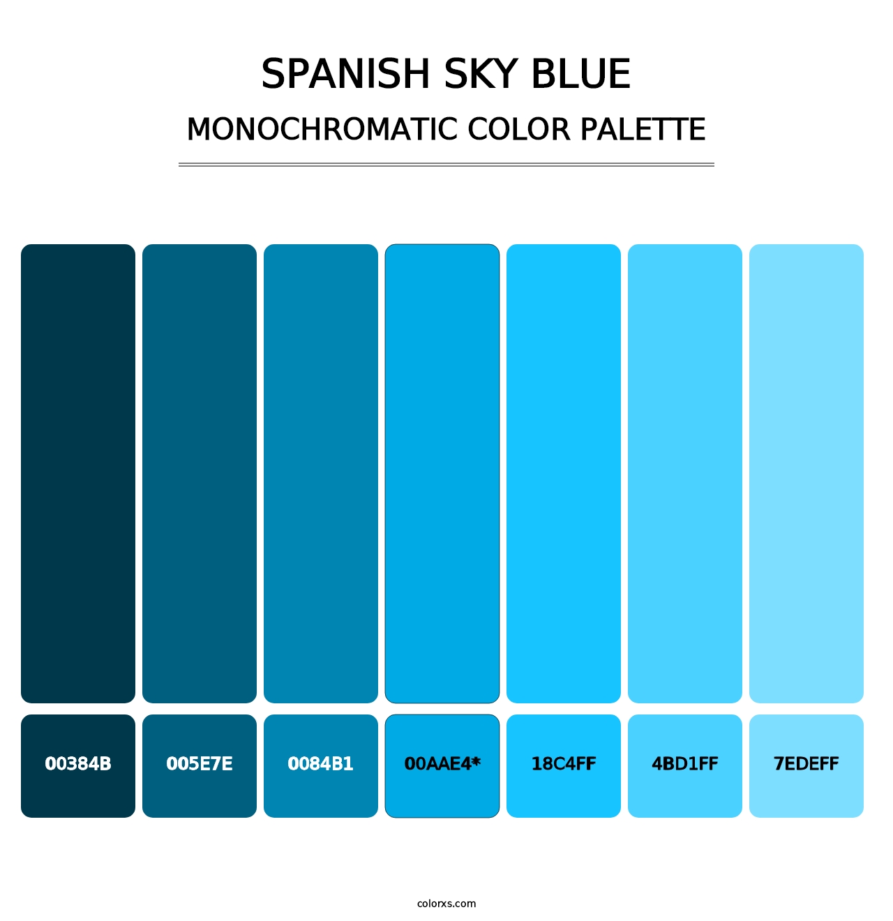 Spanish Sky Blue - Monochromatic Color Palette