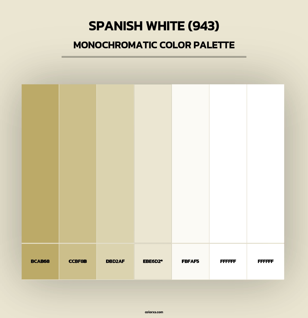 Spanish White (943) - Monochromatic Color Palette