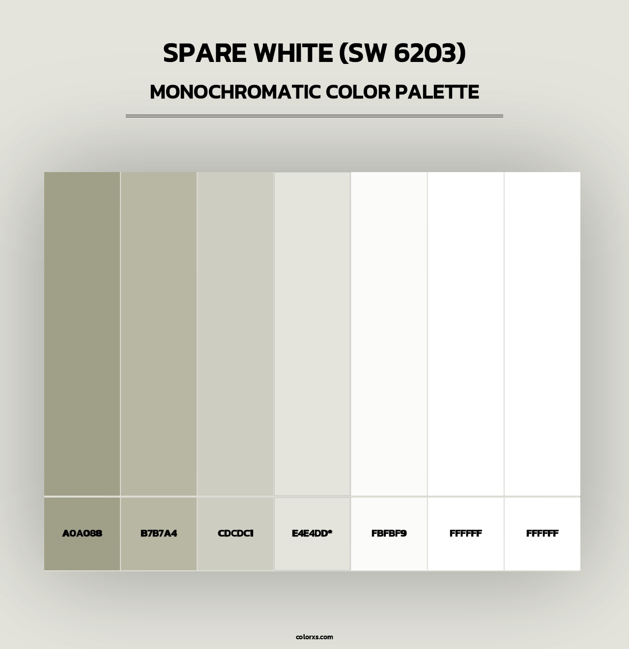Spare White (SW 6203) - Monochromatic Color Palette