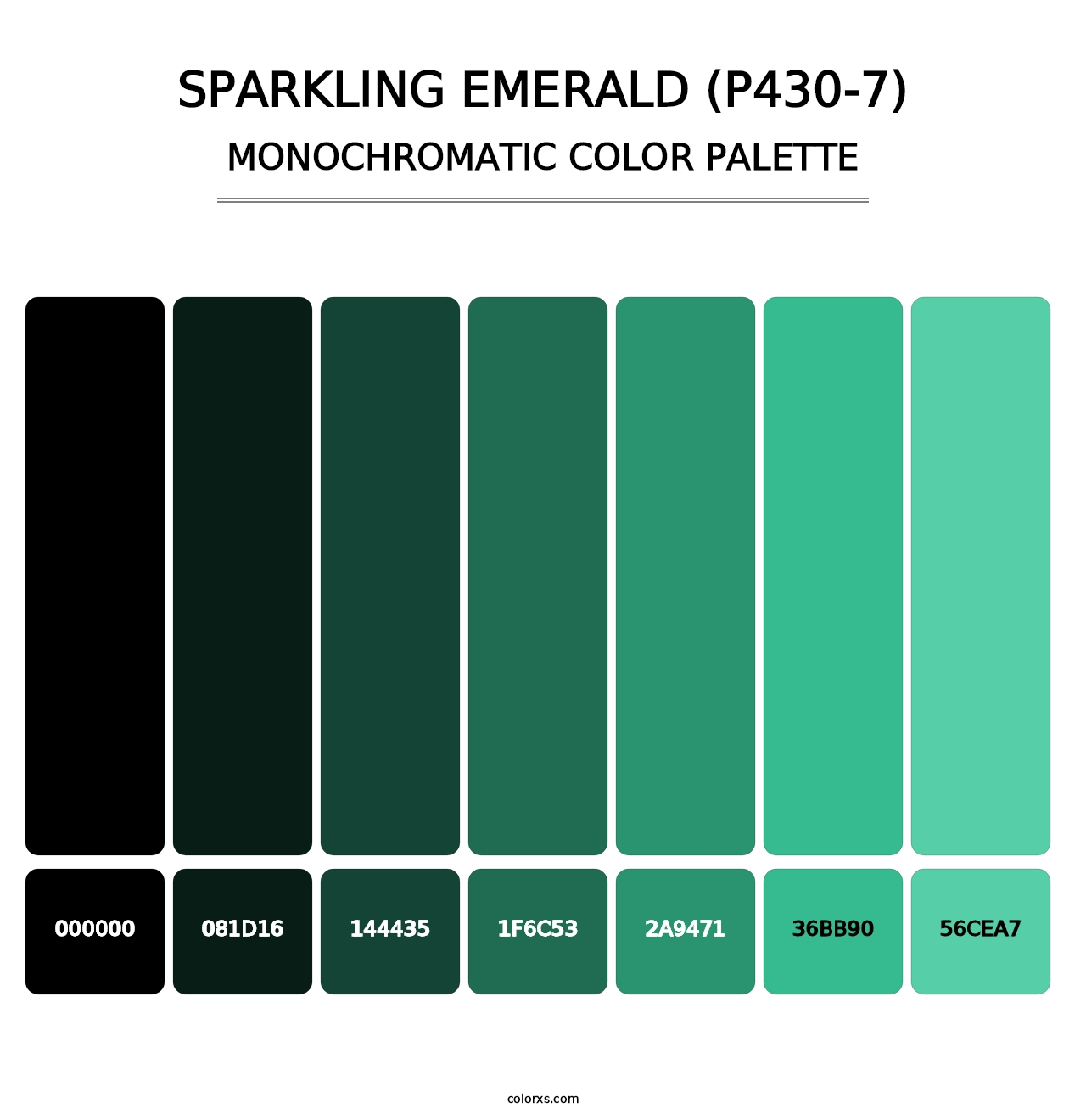 Sparkling Emerald (P430-7) - Monochromatic Color Palette
